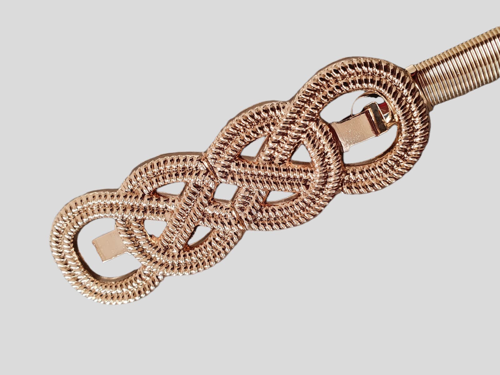 Silver Skinny Four Knot Thin Stretch Elastic Dress Coat Belt