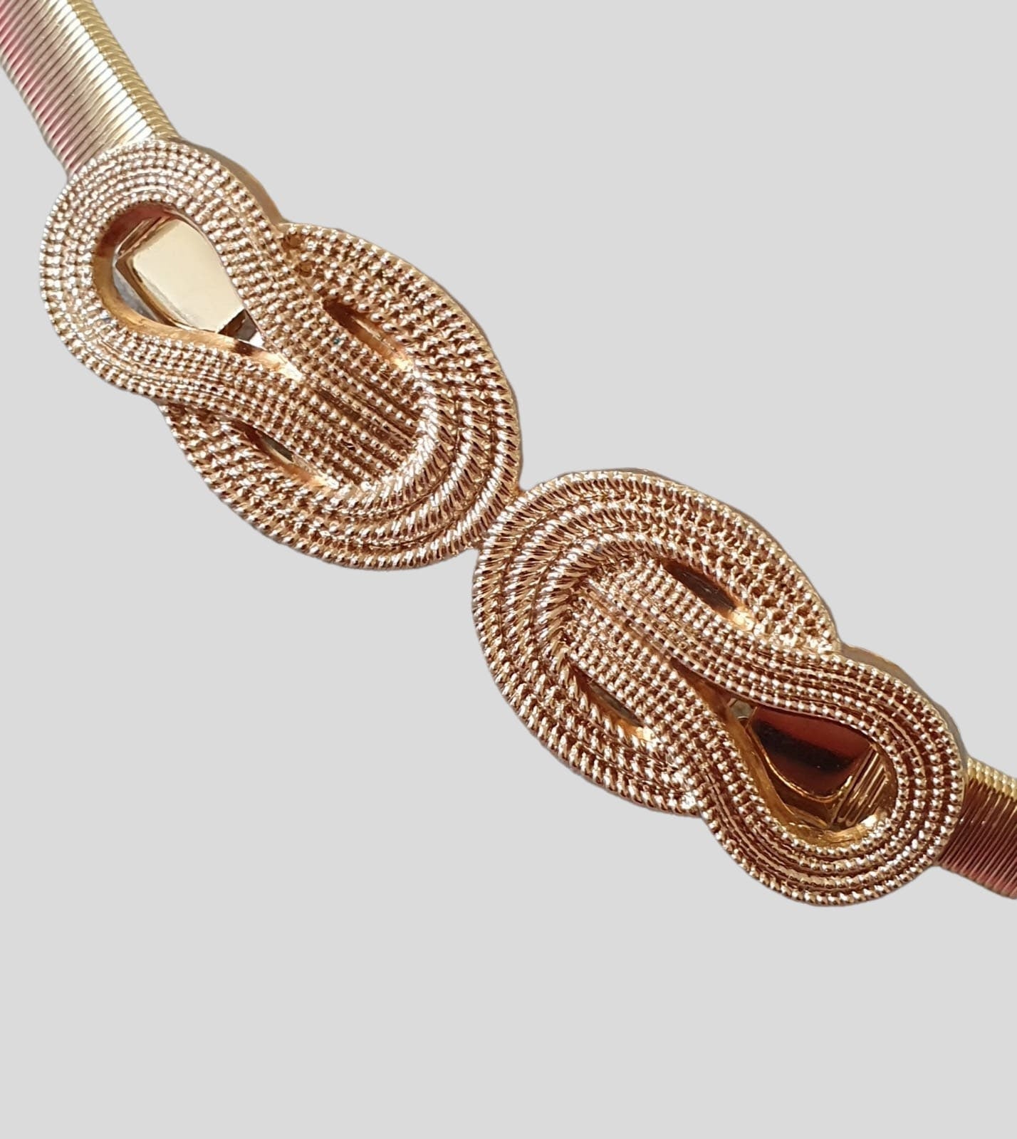 Gold Skinny Thin Elastic Hook Dress Belt