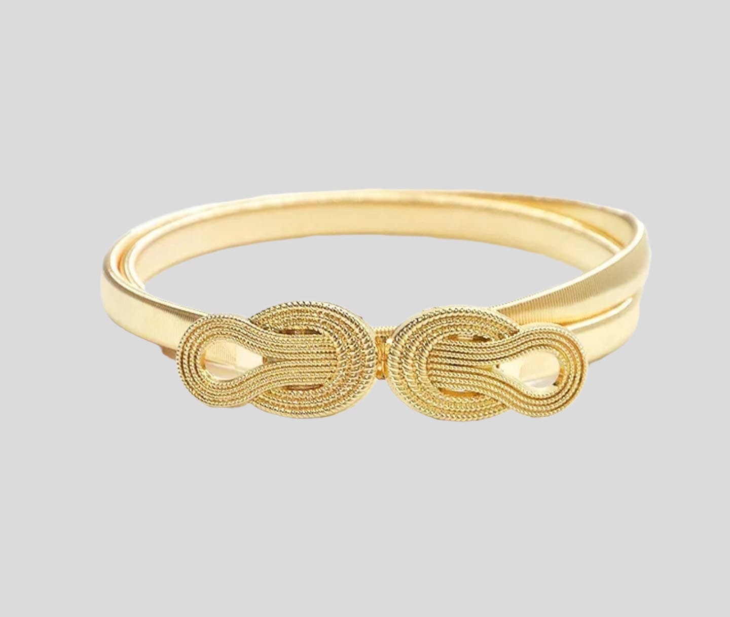 Gold Skinny Thin Elastic Hook Dress Belt