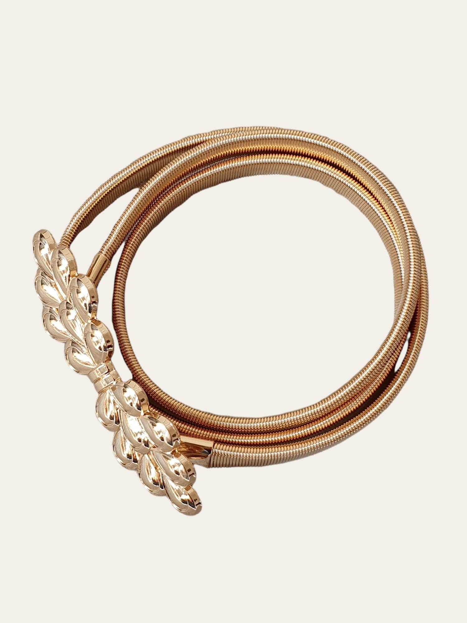 Gold Knot Skinny Elastic Hook Dress Belt