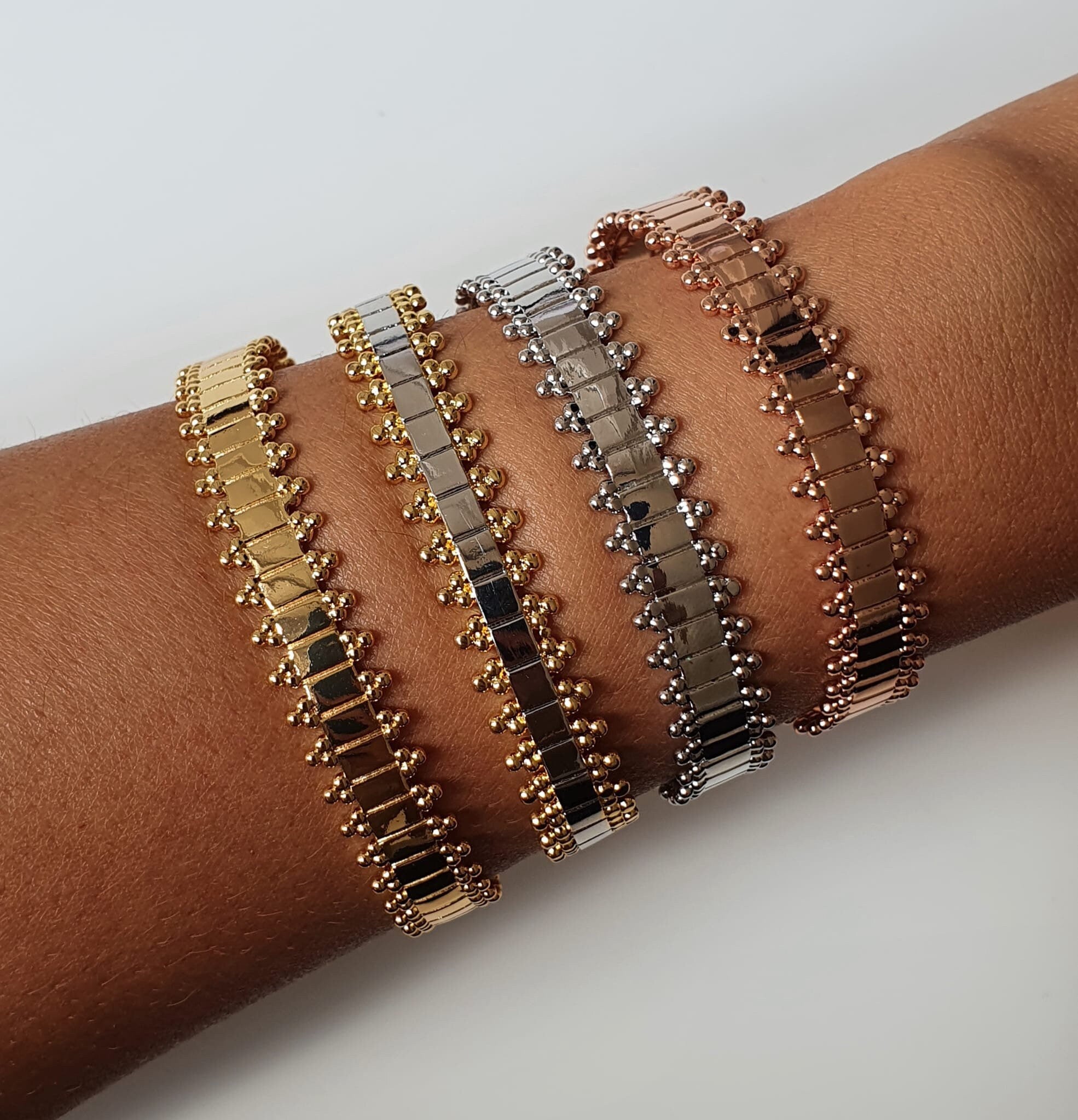 Gold Spike Open Cuff Wrist Bangle