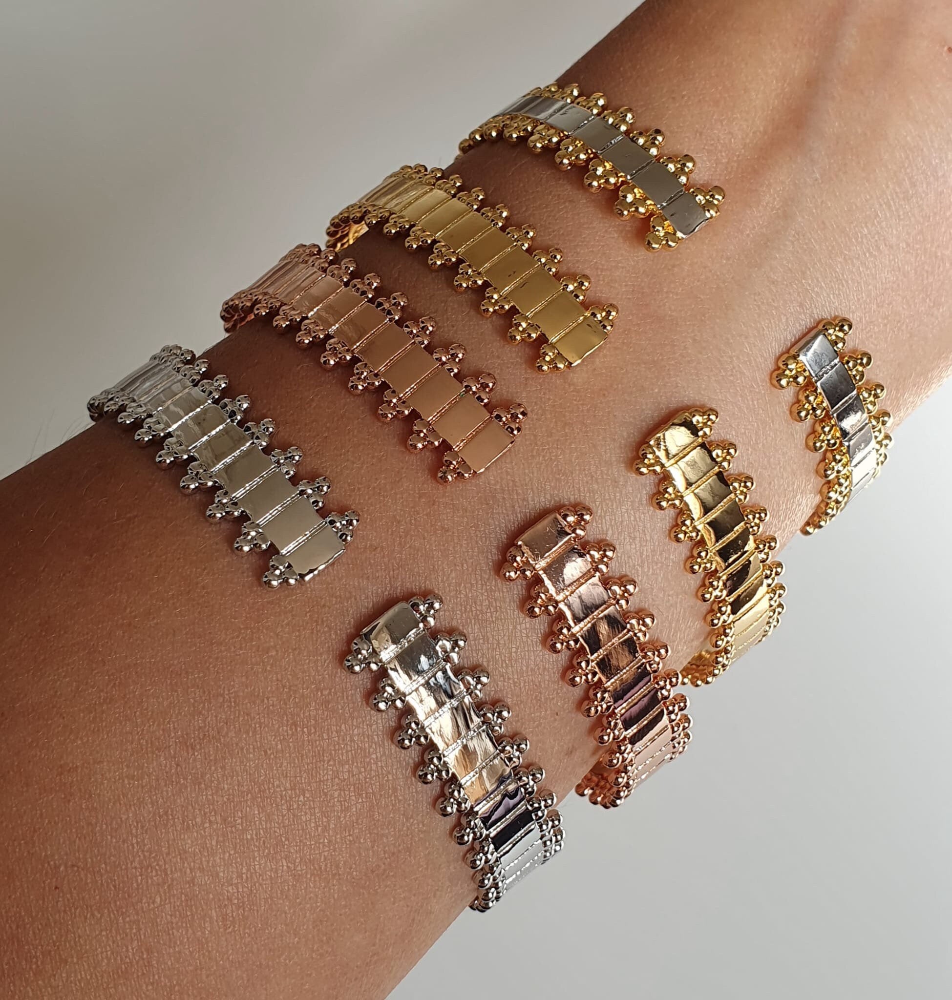 Gold Spike Open Cuff Wrist Bangle