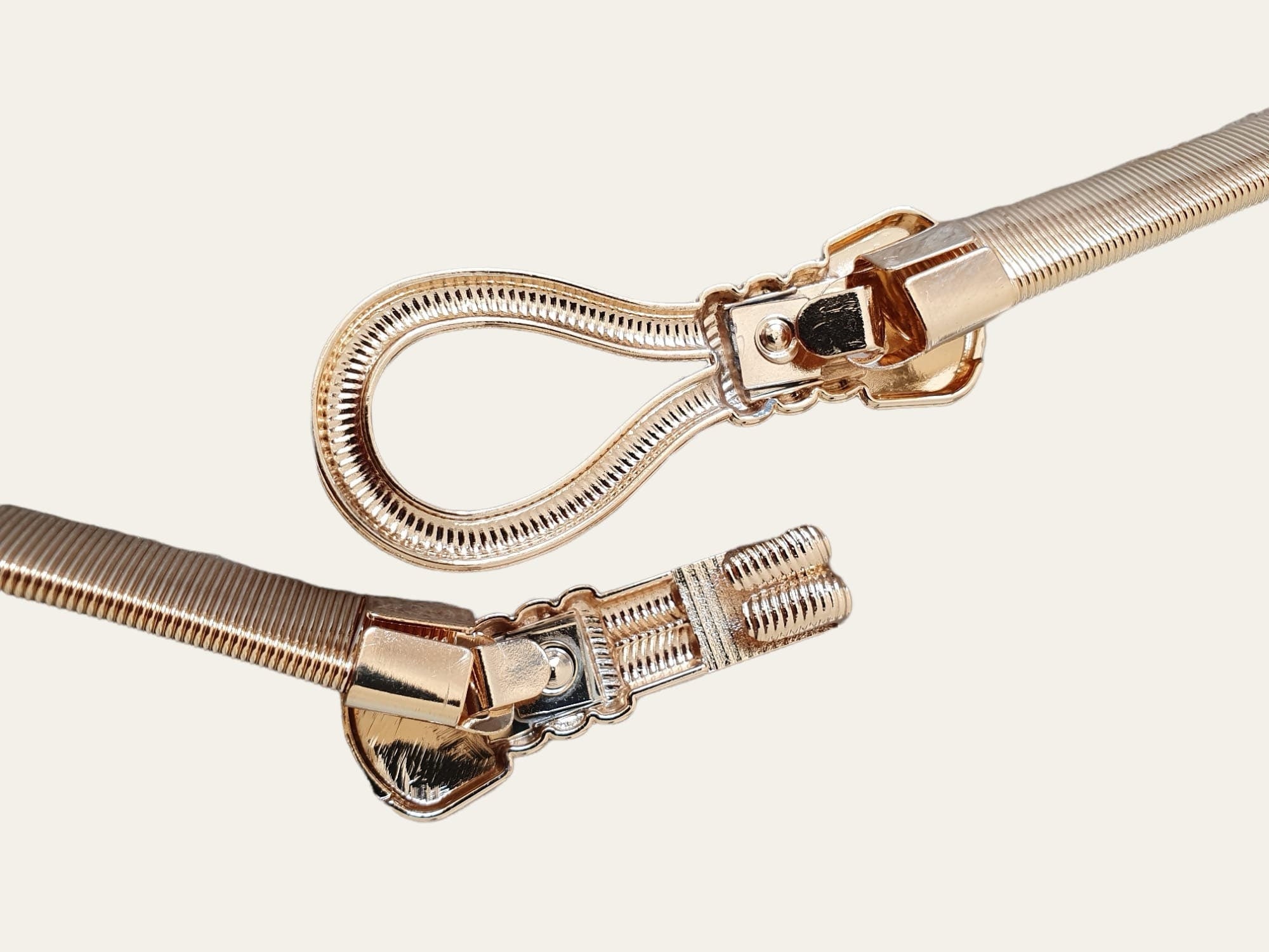 Gold Skinny Stretch Loop Hook Knot Shirt Dress Coat Belt