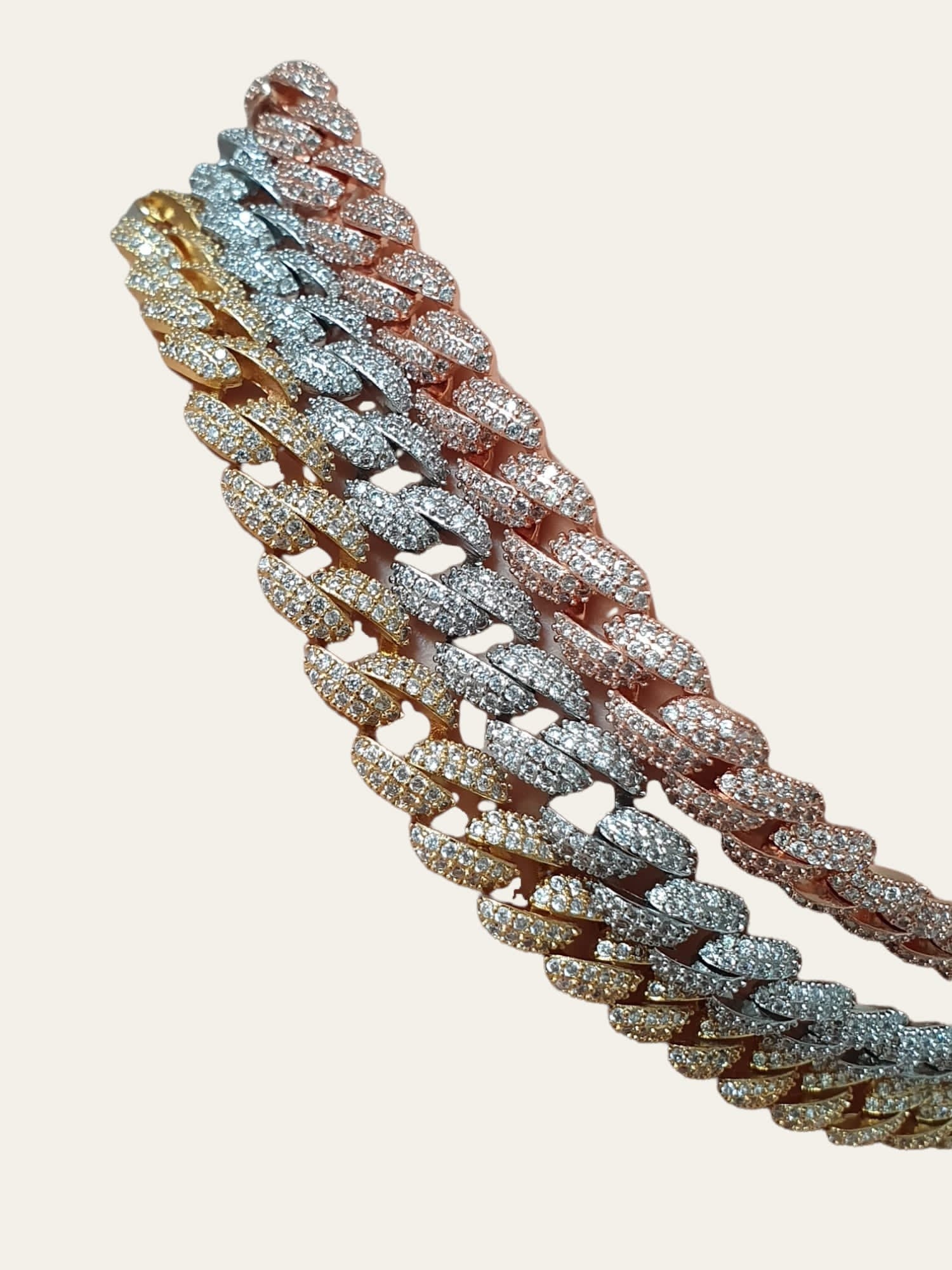 Rose Gold Swarovski Crystal Link Adjustable Choker Necklace