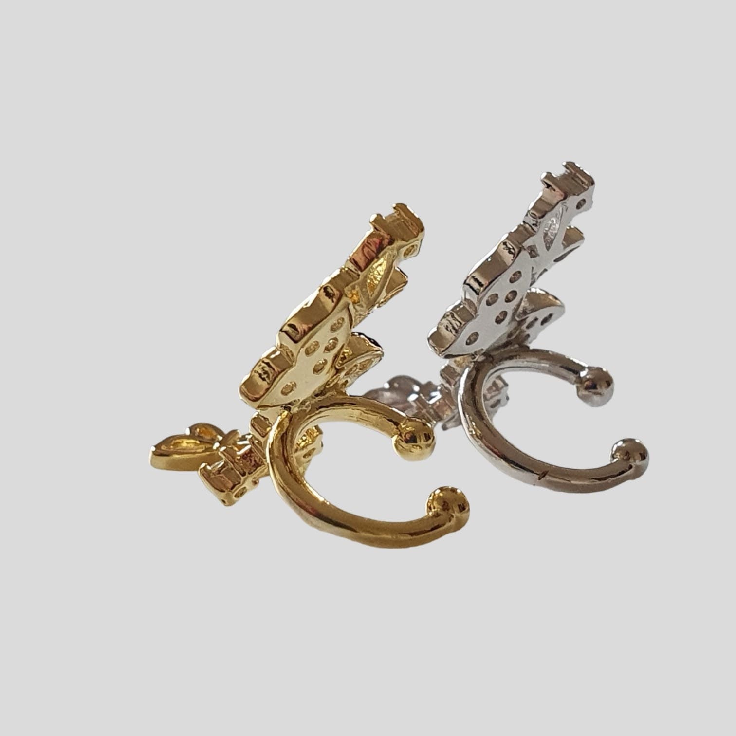 Gold Swarovski Crystal Butterfly Ear Cuff Earring