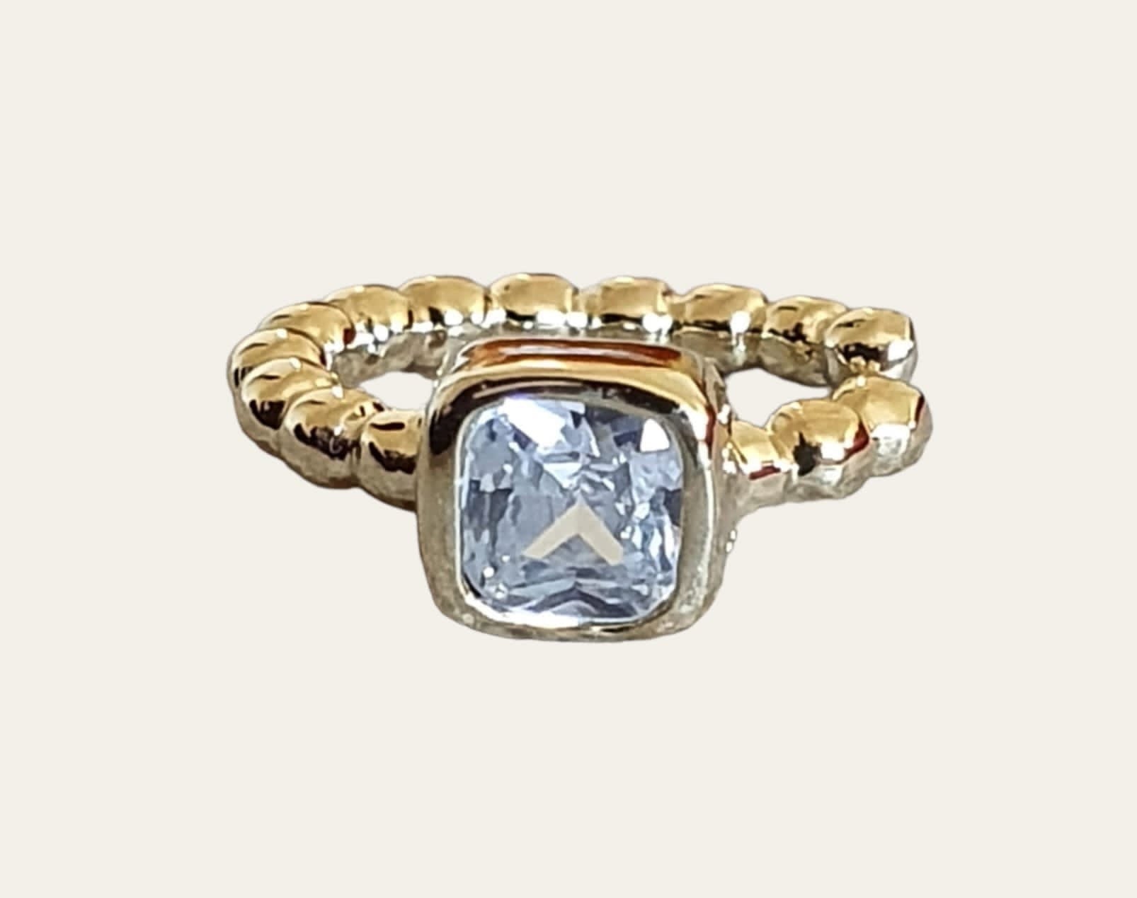 Small Gold Plated Square Swarovski Crystal Slide on Ear Cuff