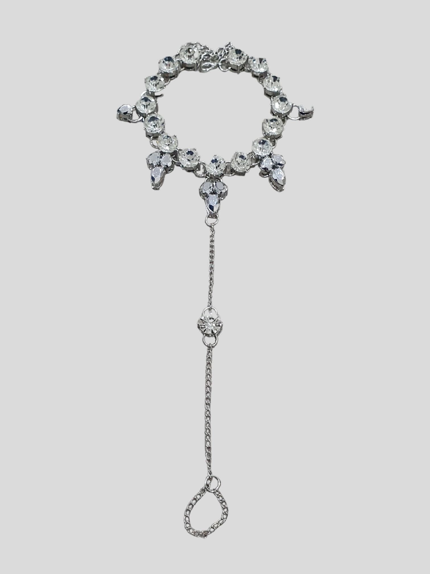 Silver Bohemian Swarovski Crystal Handmade Foot Anklet