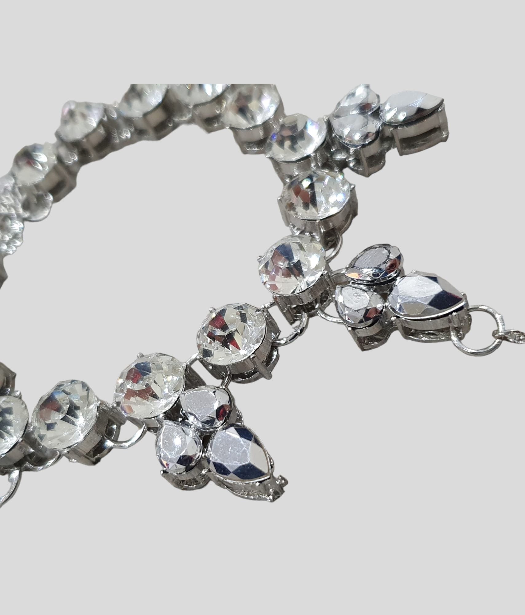 Silver Bohemian Swarovski Crystal Handmade Foot Anklet