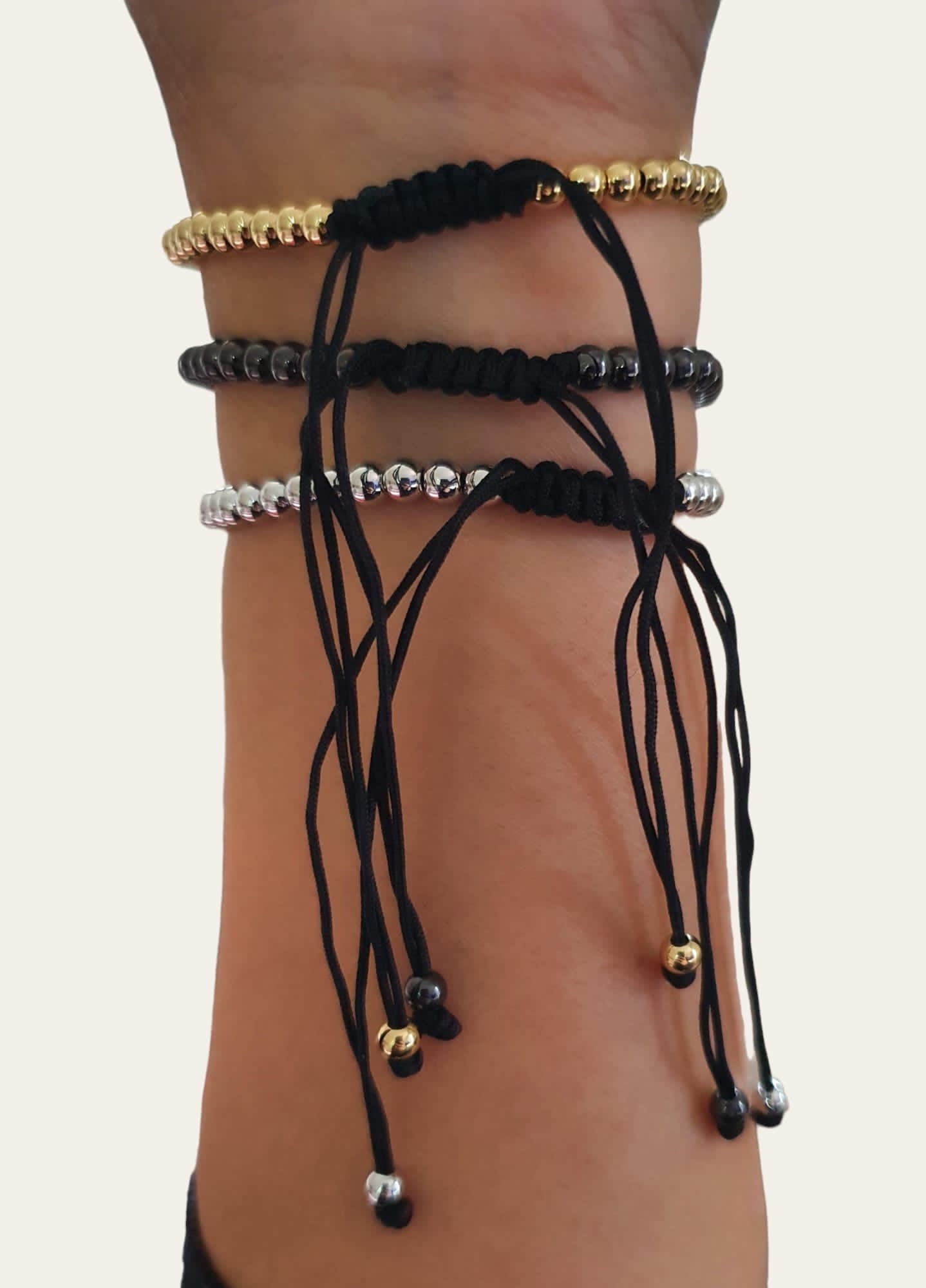 Gunmetal Grey Swarovski Crystal Evil Eye Adjustable Bracelet