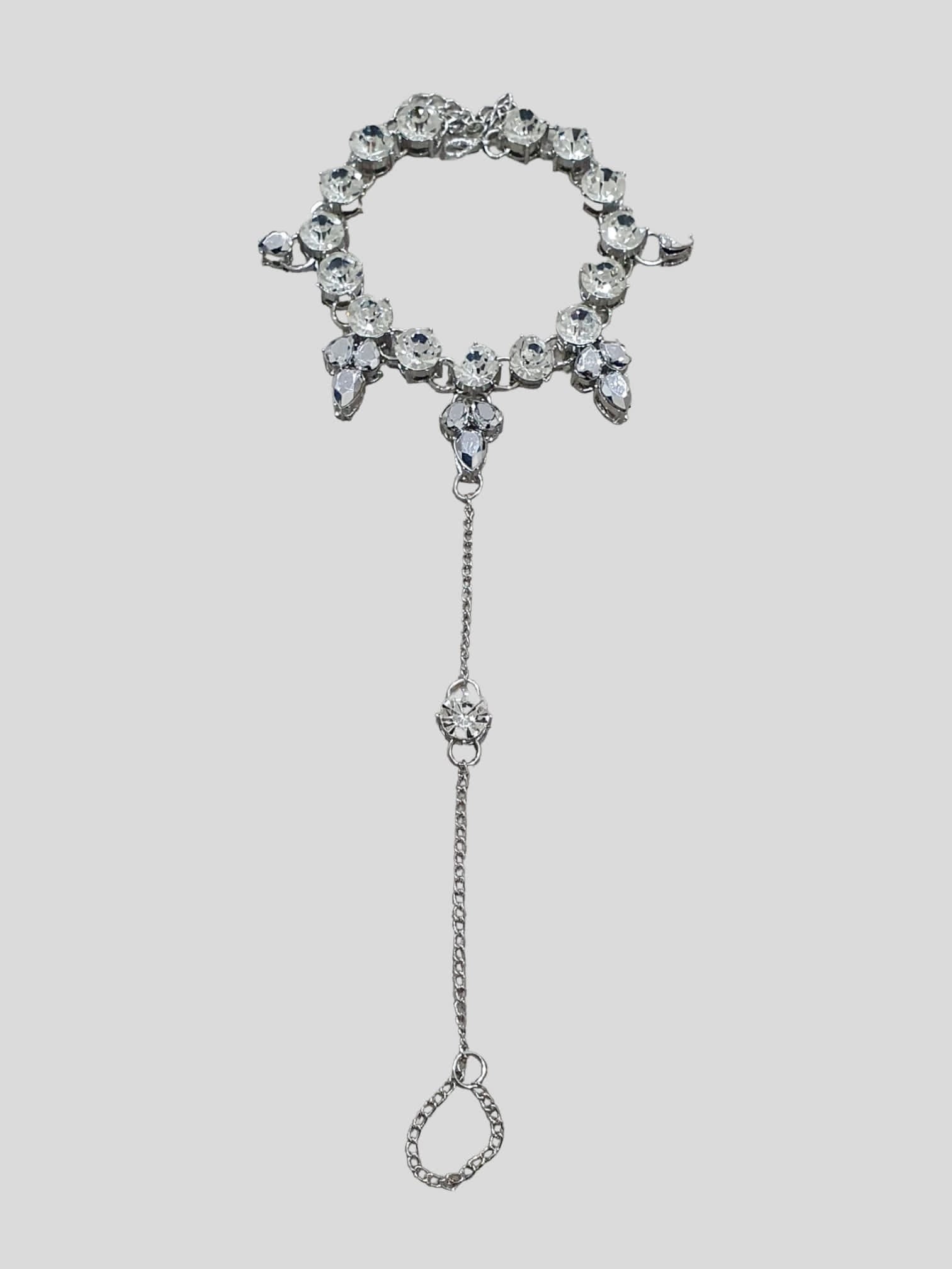 Silver Bohemian Swarovski Crystal Handmade Foot Anklet