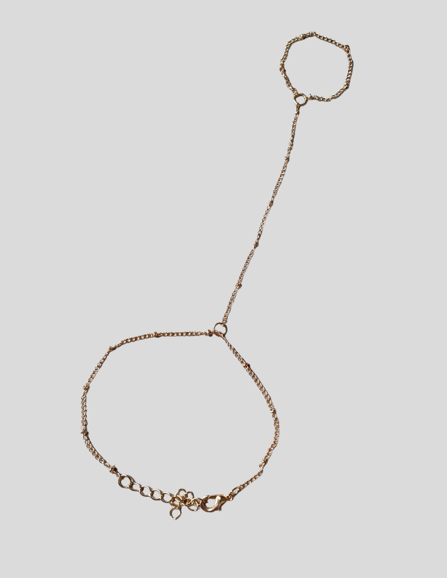 Gold Hand Finger Chain Ring Bracelet