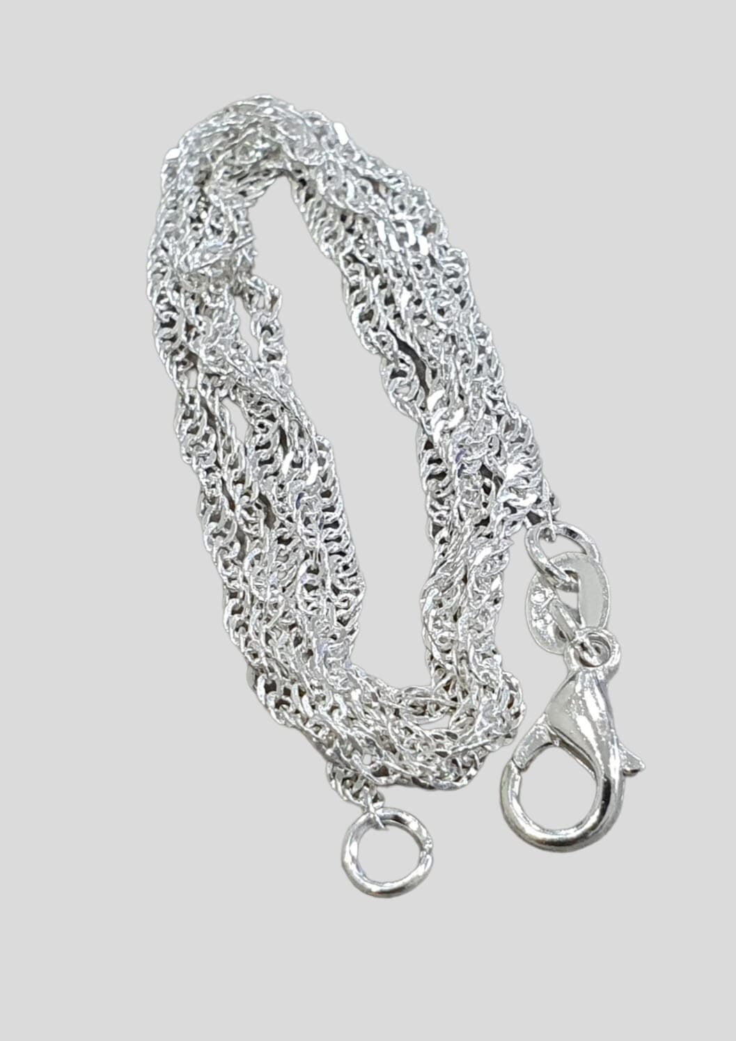 Silver Twisted Thin 925 Pendant Chain Necklace