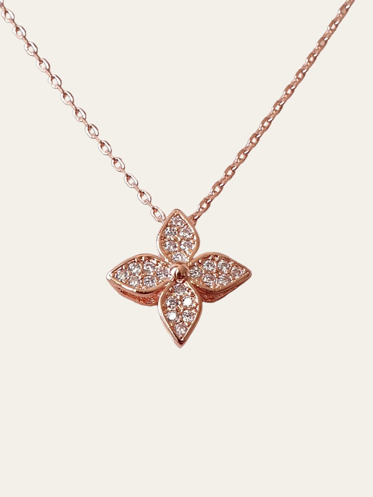 Rose Gold finish 925 Swarovski Crystal Star Blossom Necklace and Pendant