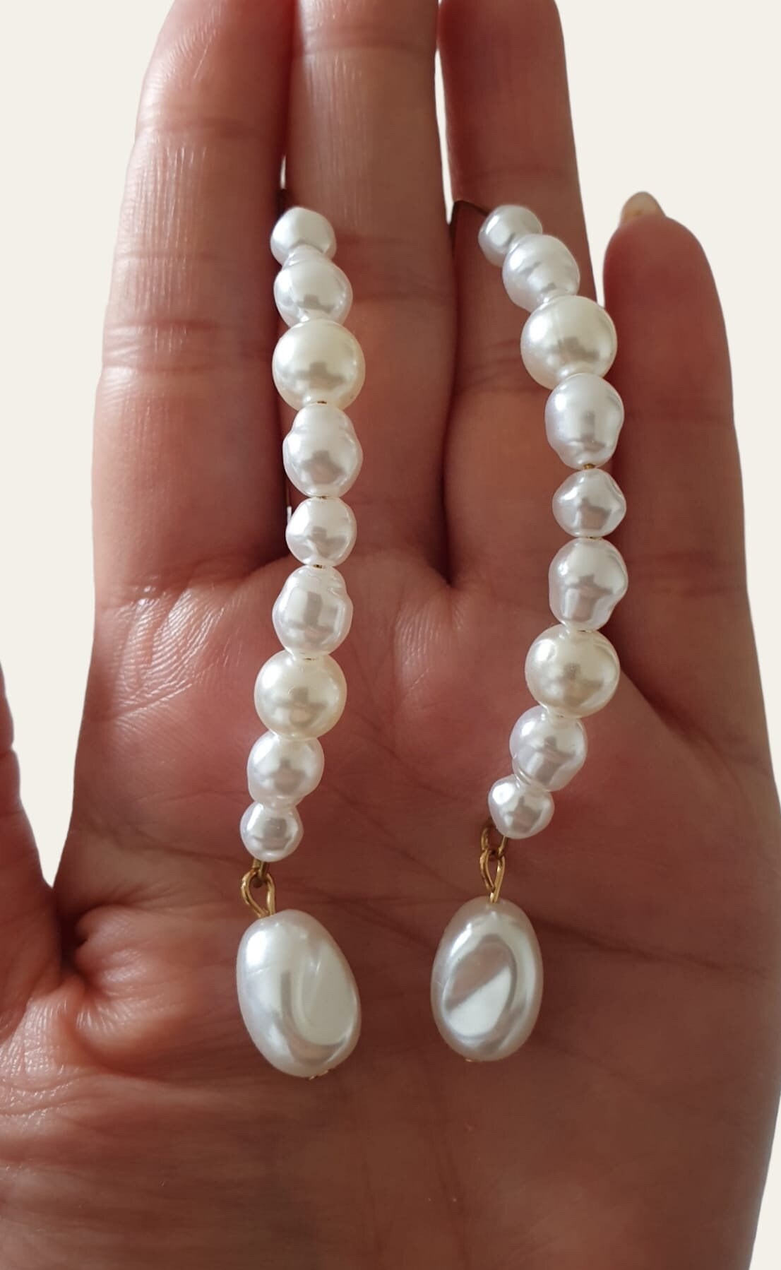 Gold Pearl Water Drop Hook Earrings