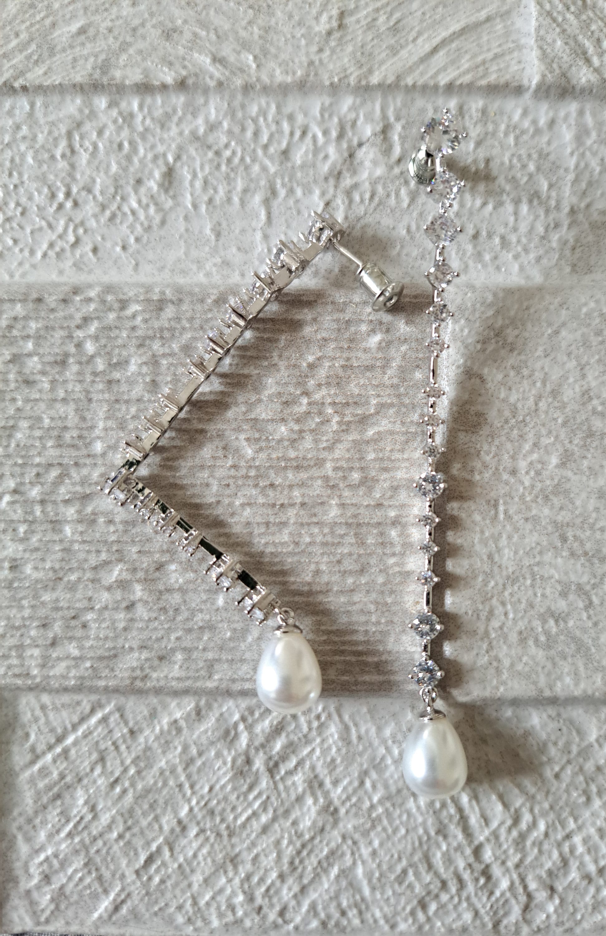 Crystal Pearl Water Drop Swarovski Crystal Dangle Earrings