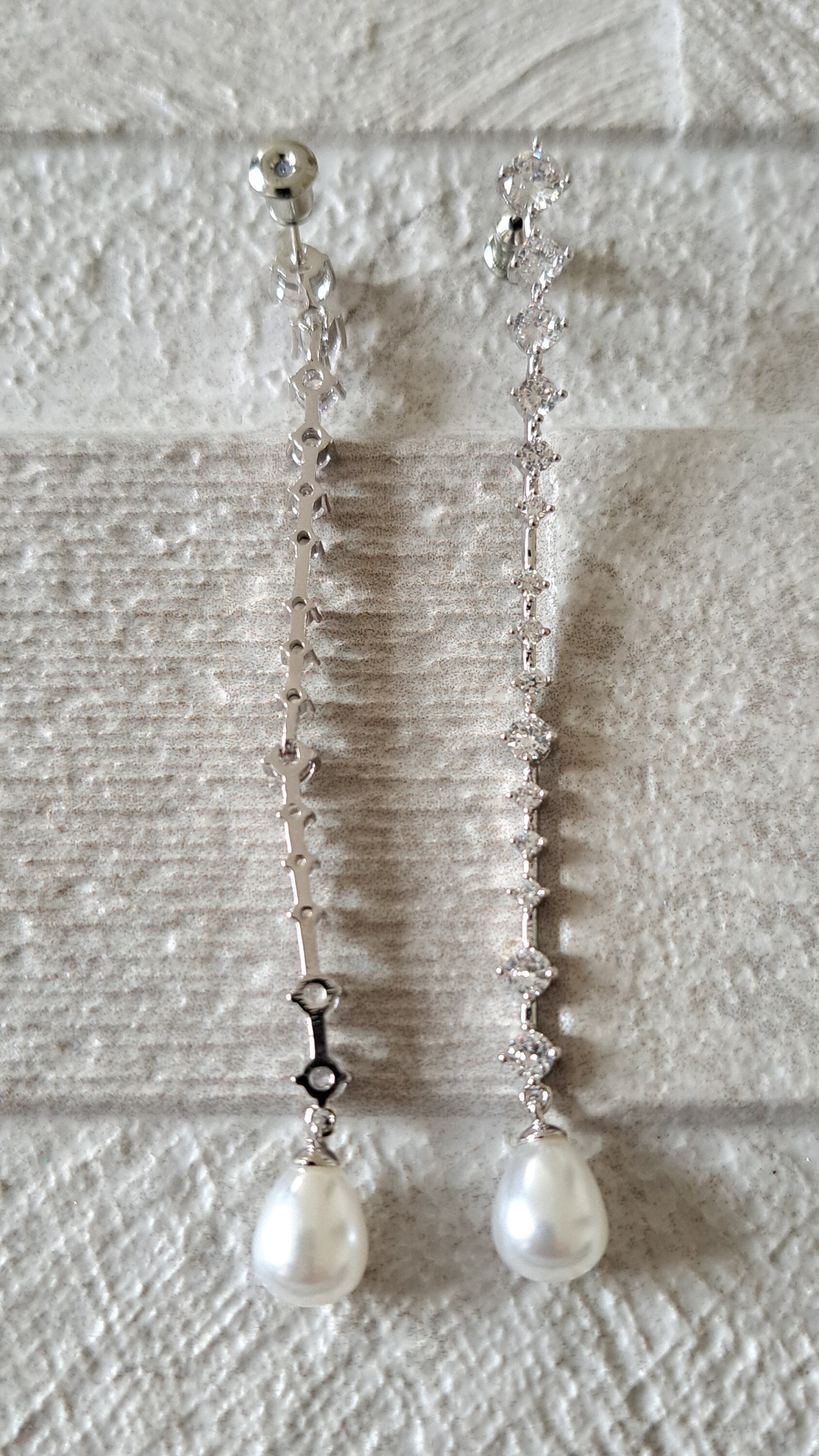 Crystal Pearl Water Drop Swarovski Crystal Dangle Earrings