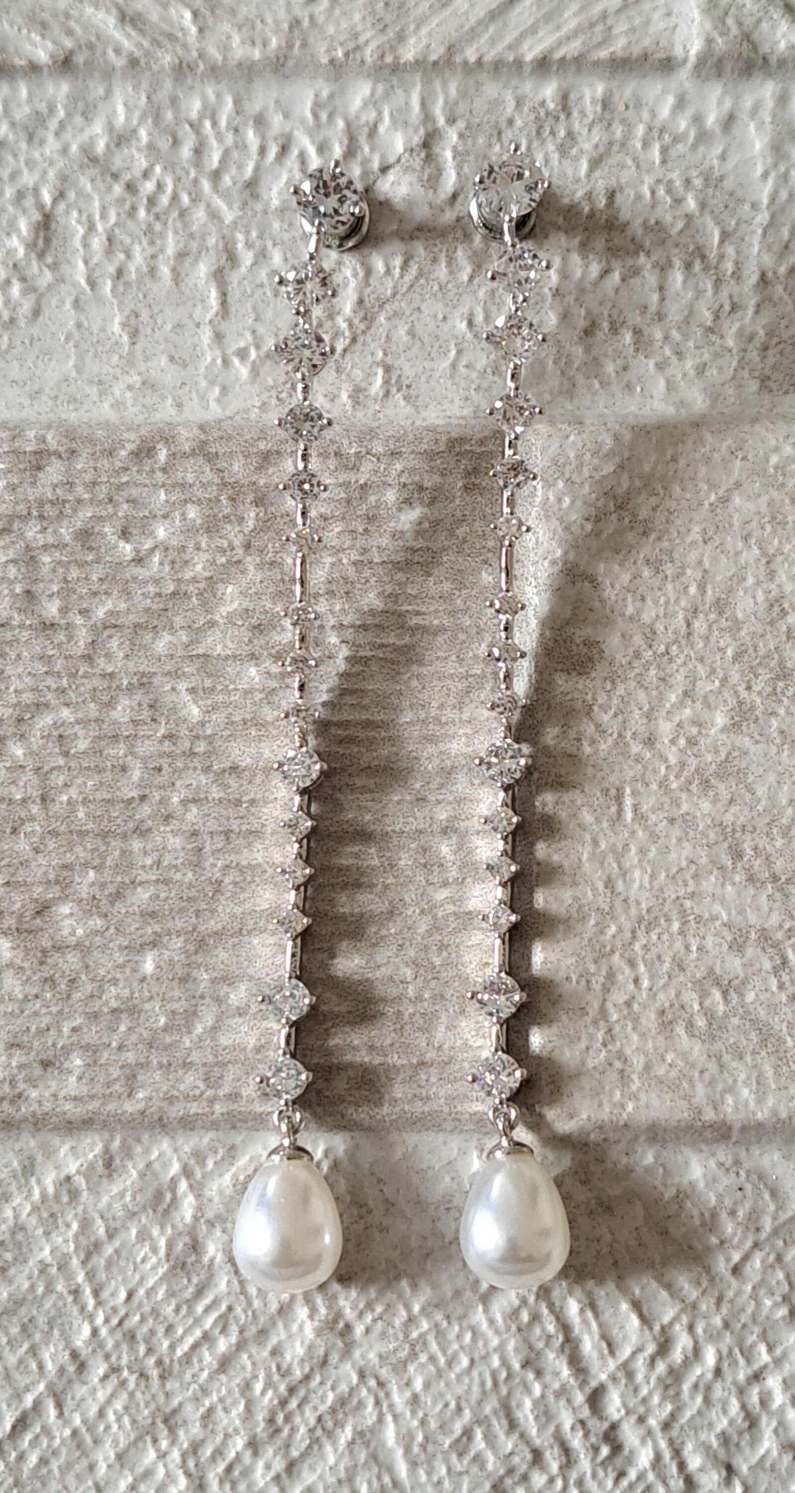 Crystal Pearl Water Drop Swarovski Crystal Dangle Earrings