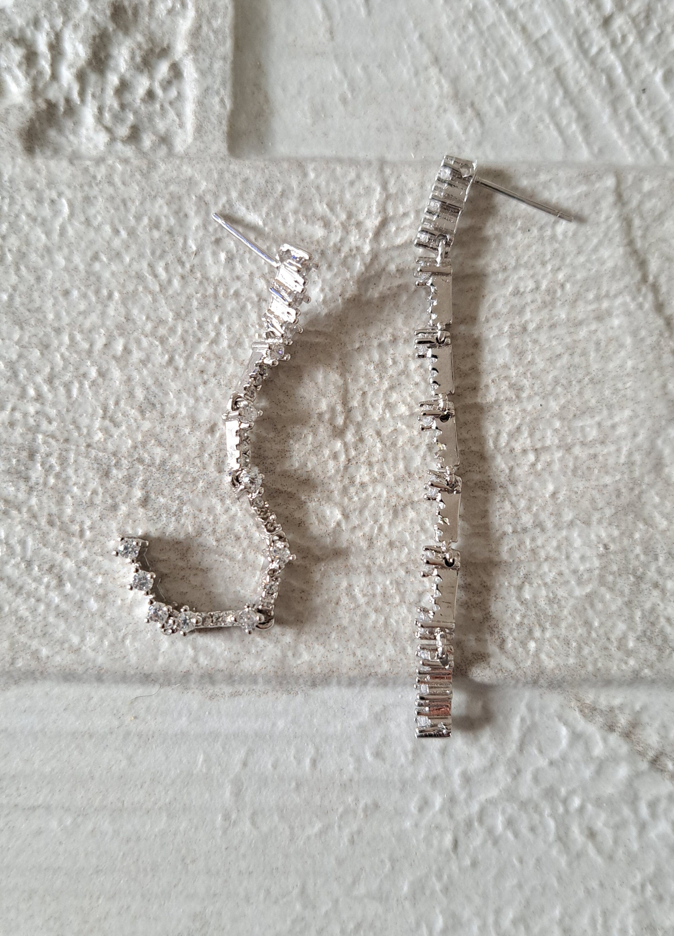 Silver 6cm Water Drop Swarovski Crystal Earrings