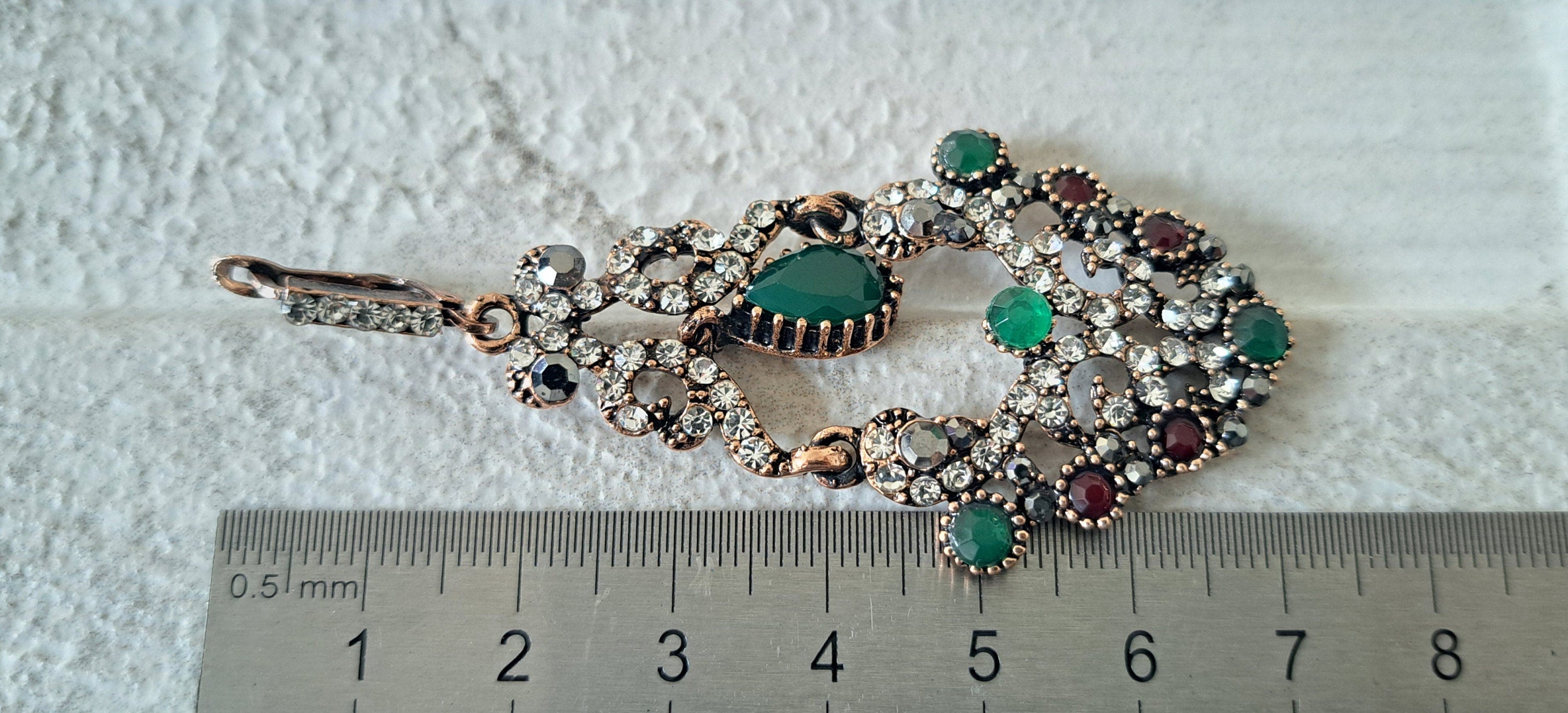 Gold Green Swarovski Crystal Dangle Chandelier Earrings