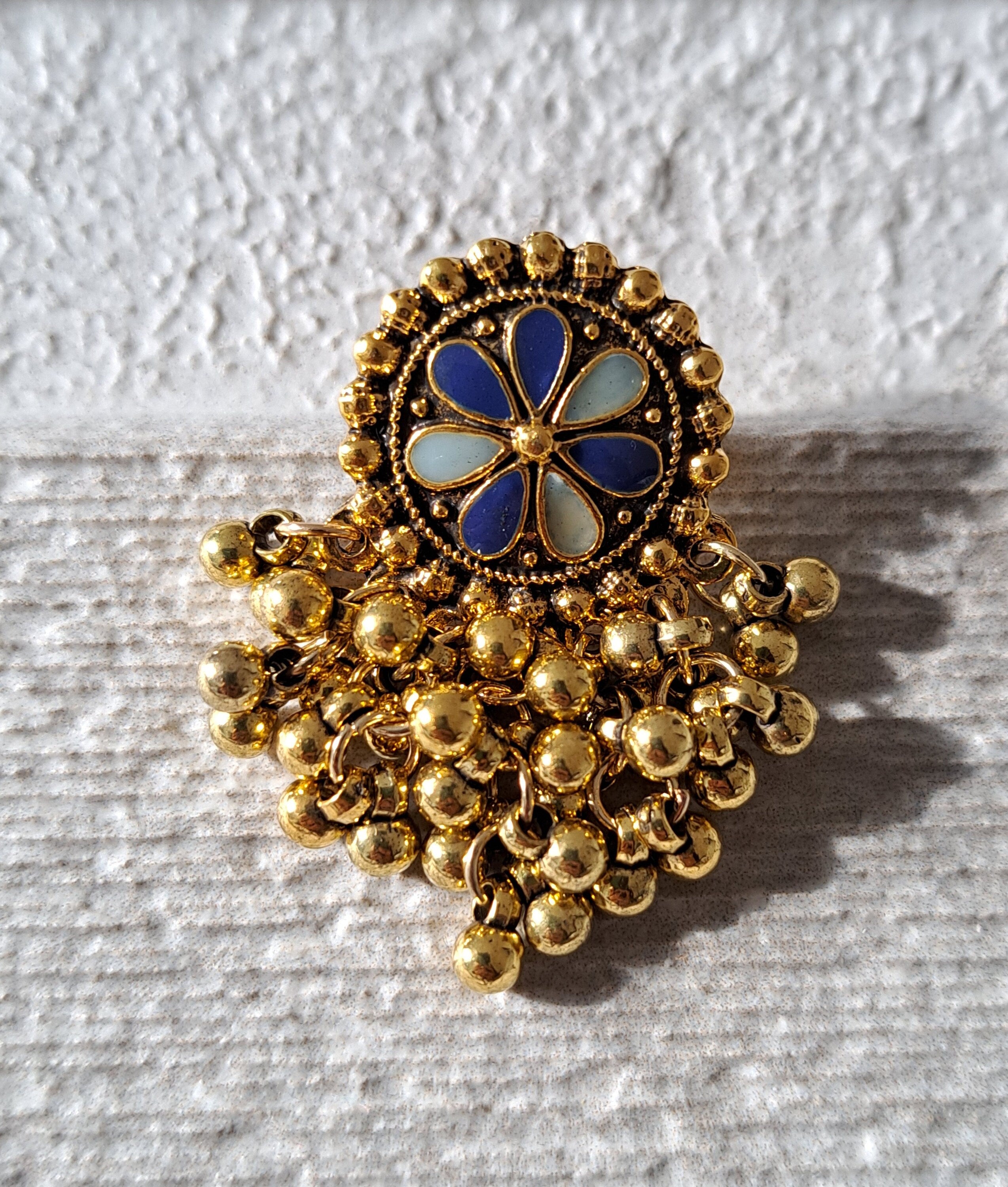 Gold Indian Chandelier Jhumki Floral Earrings