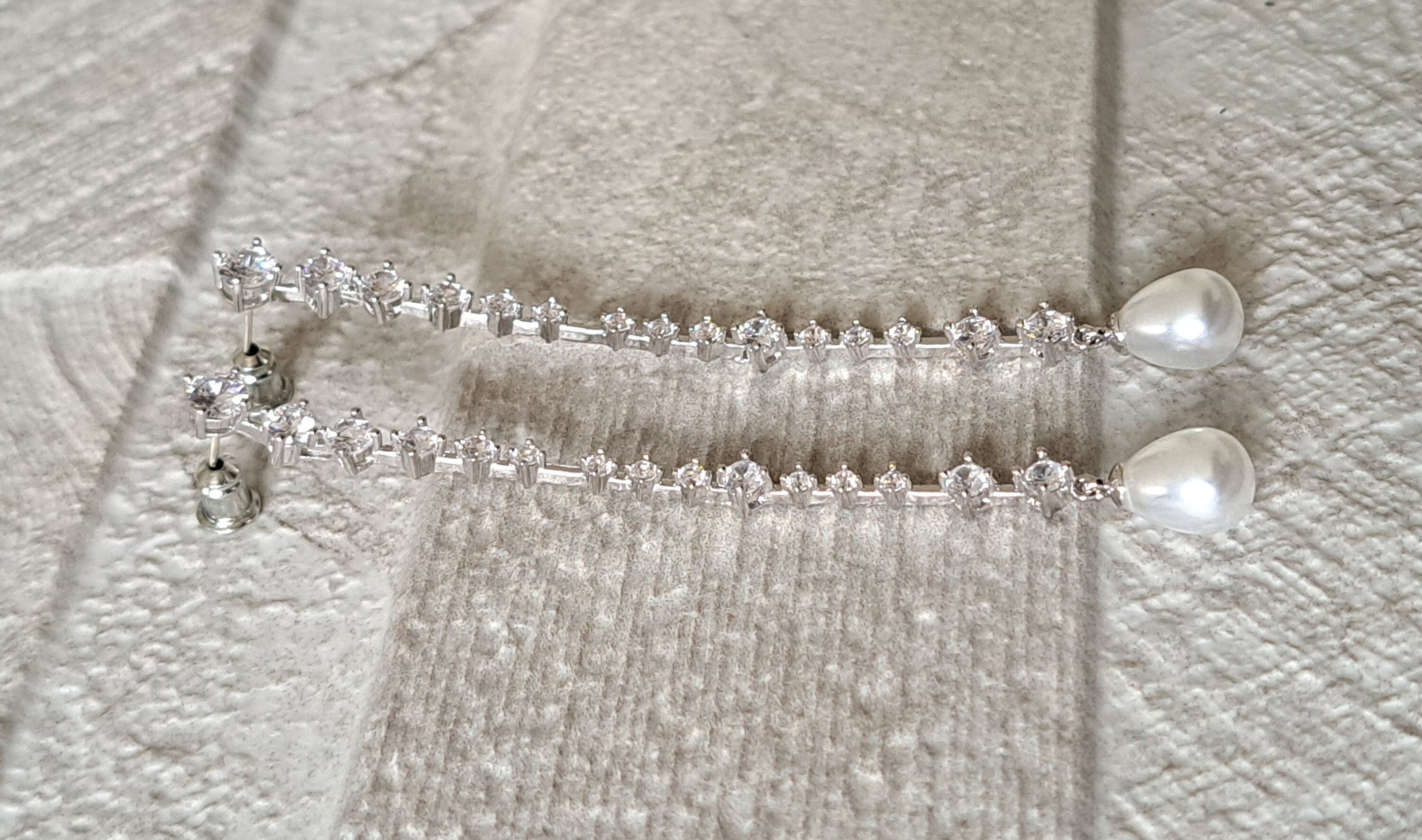 Crystal Pearl Water Drop Swarovski Crystal Dangle Earrings