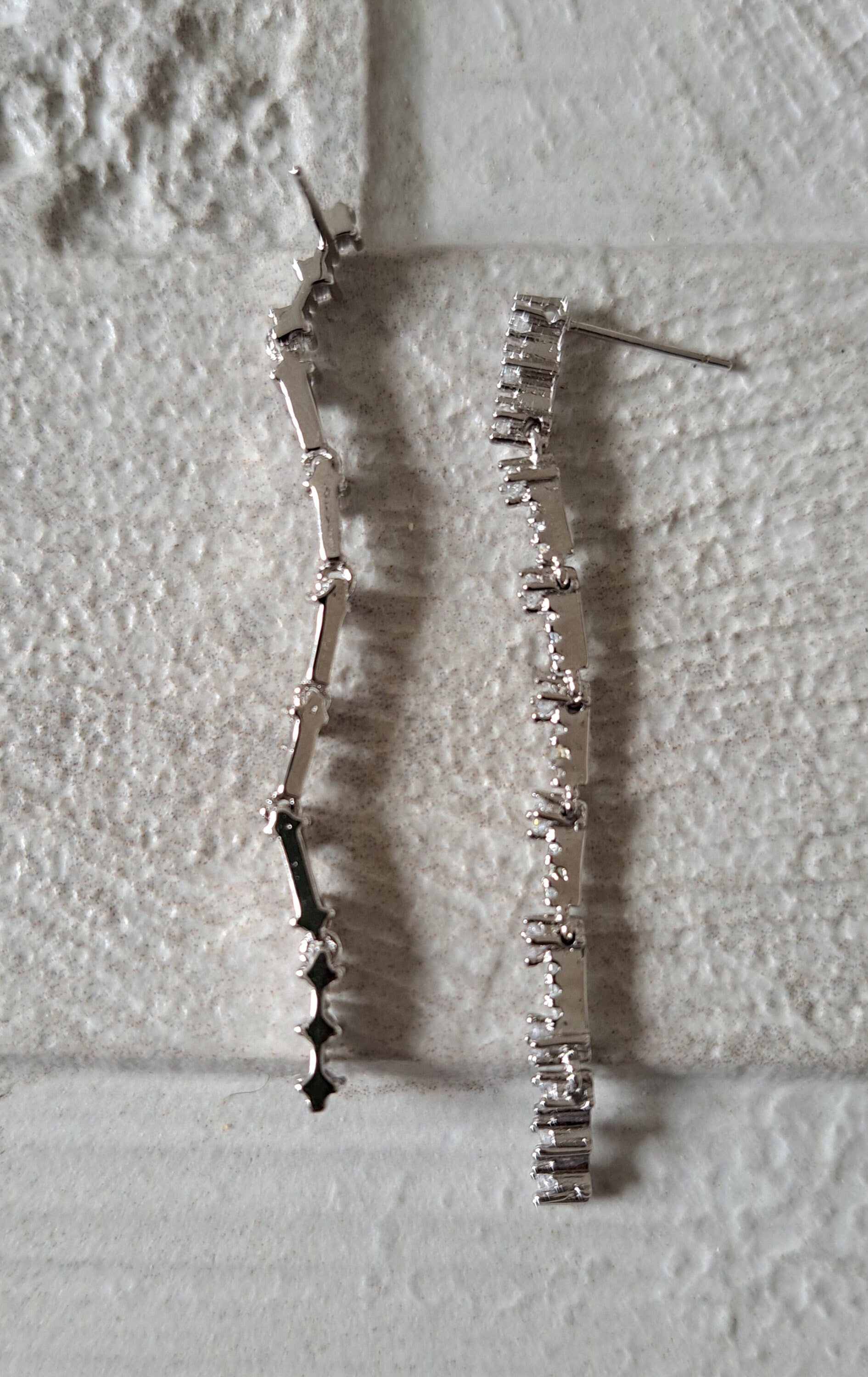 Silver 6cm Water Drop Swarovski Crystal Earrings