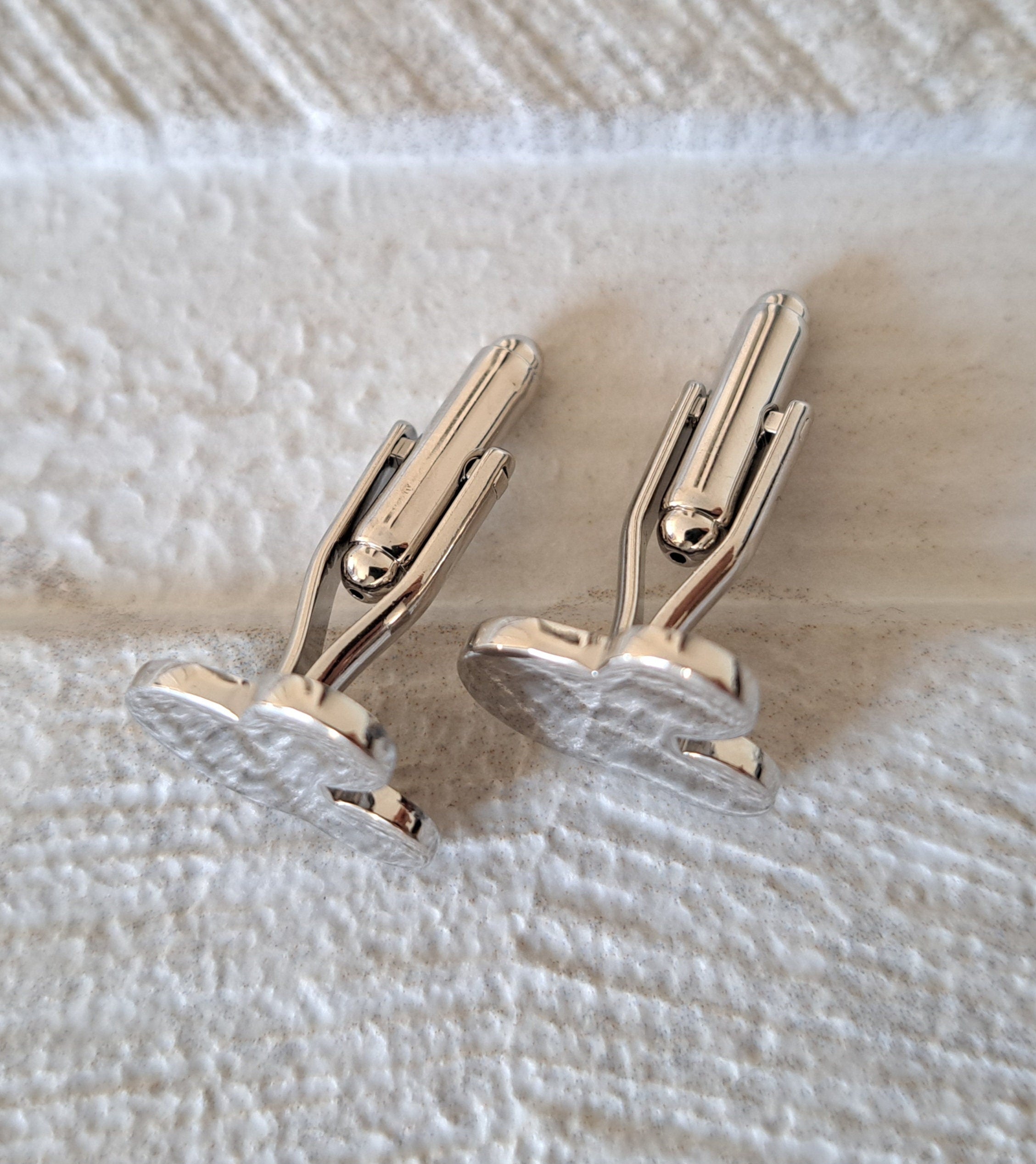 Silver Plated Mickey Mouse Head Shirt Cufflinks