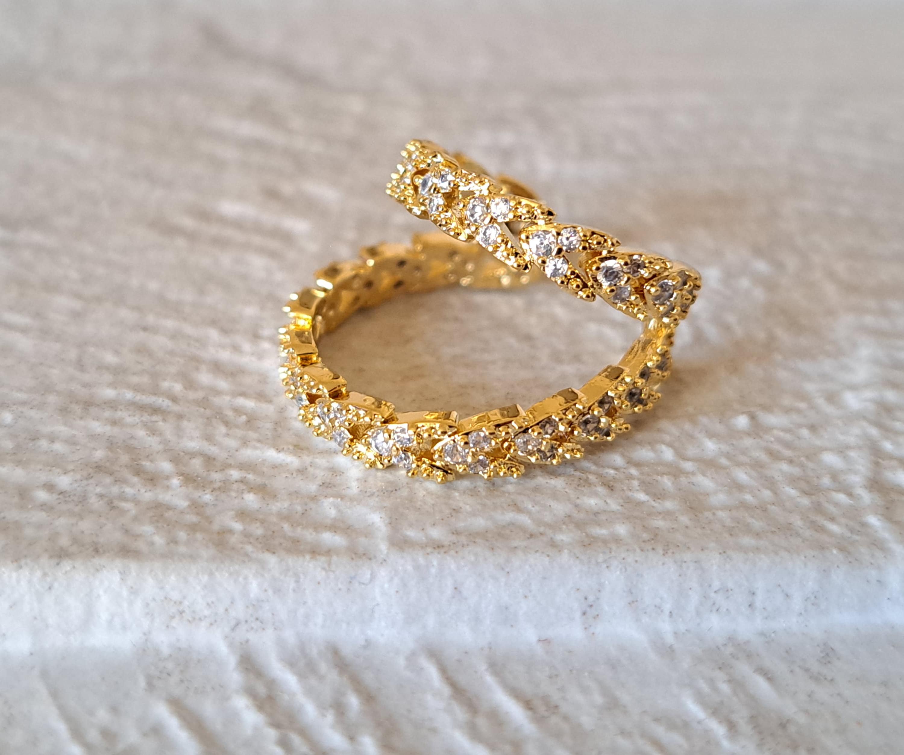 Large Gold Double Swarovski Crystal Slide On Ear Cuff