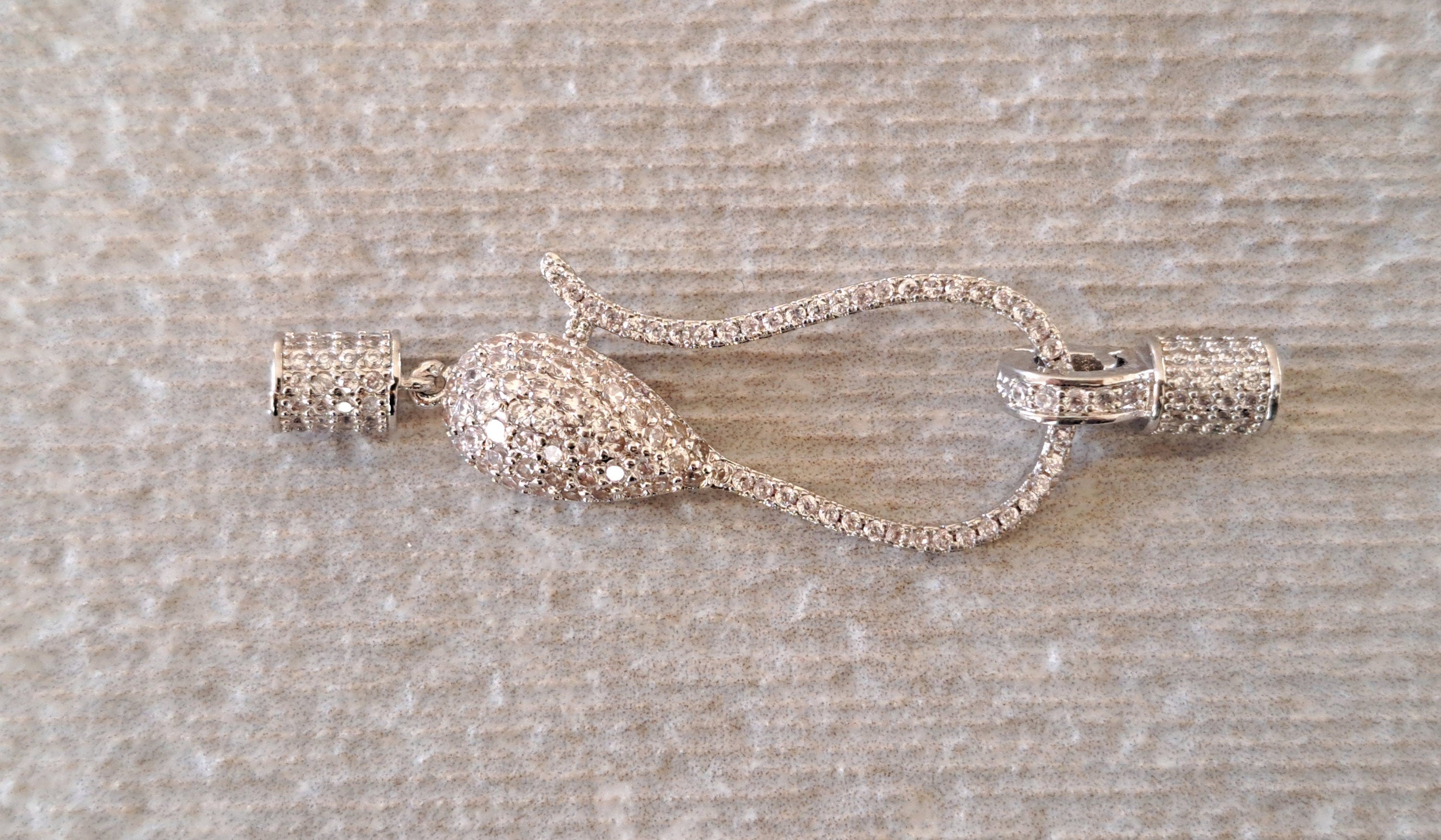 Silver Crystal DIY Handmade Jewellery Making Hook Clasp