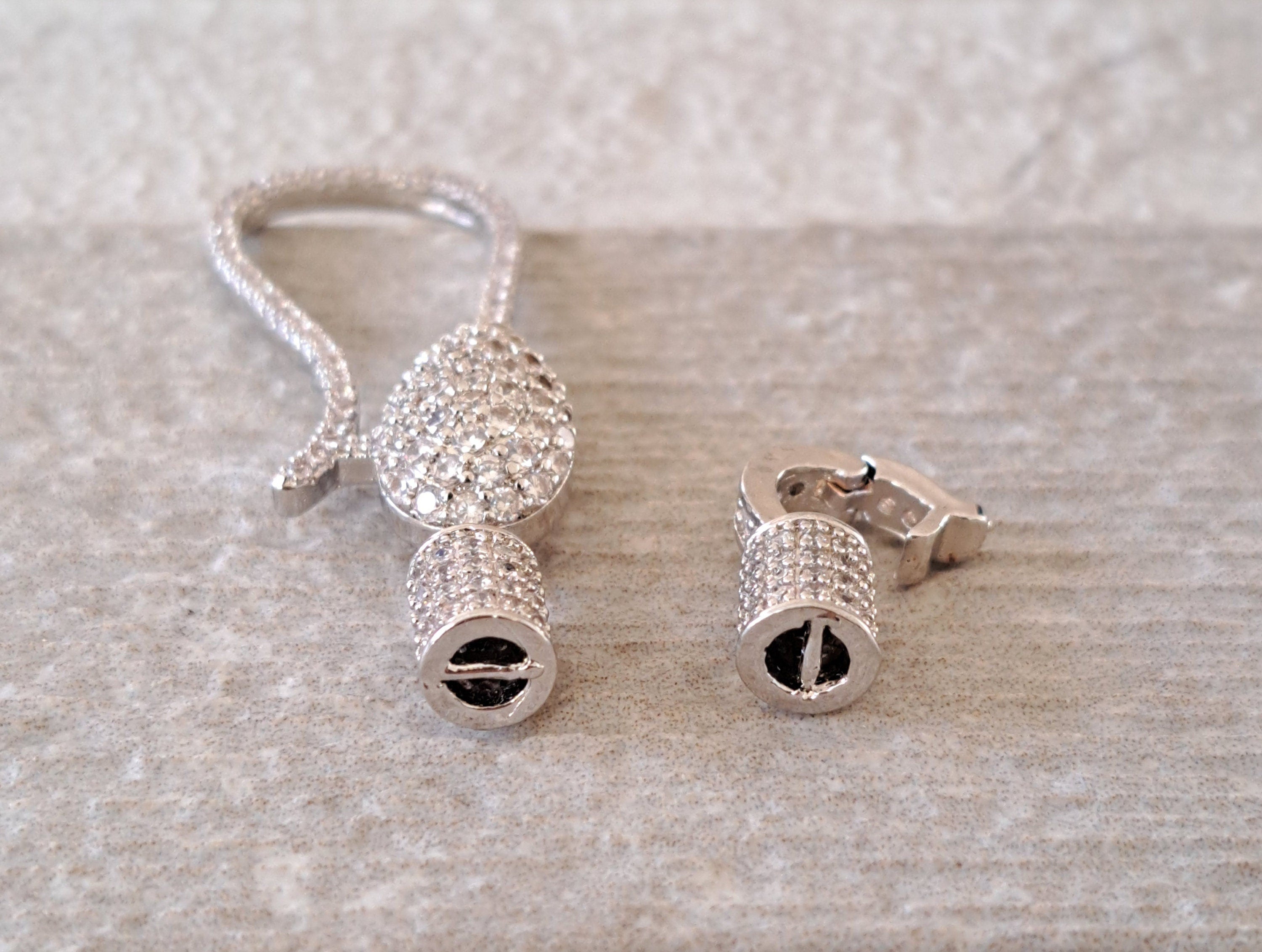 Silver Crystal DIY Handmade Jewellery Making Hook Clasp