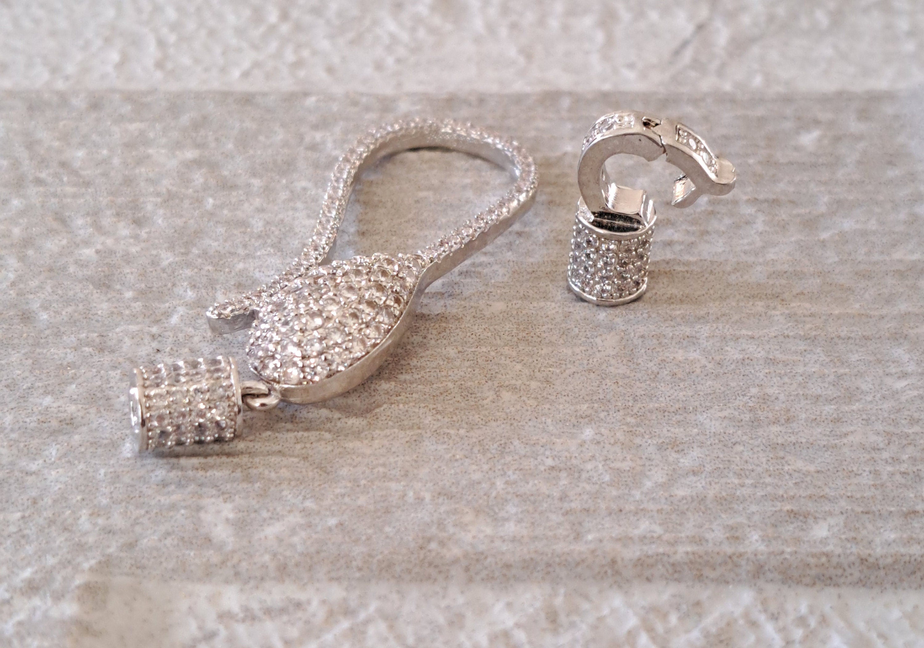 Silver Crystal DIY Handmade Jewellery Making Hook Clasp