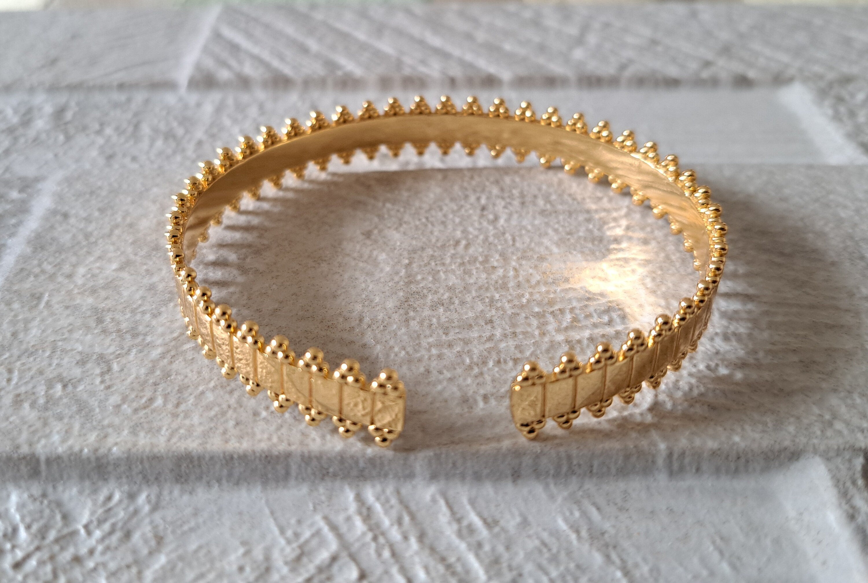 Gold Spike Open Cuff Wrist Bangle