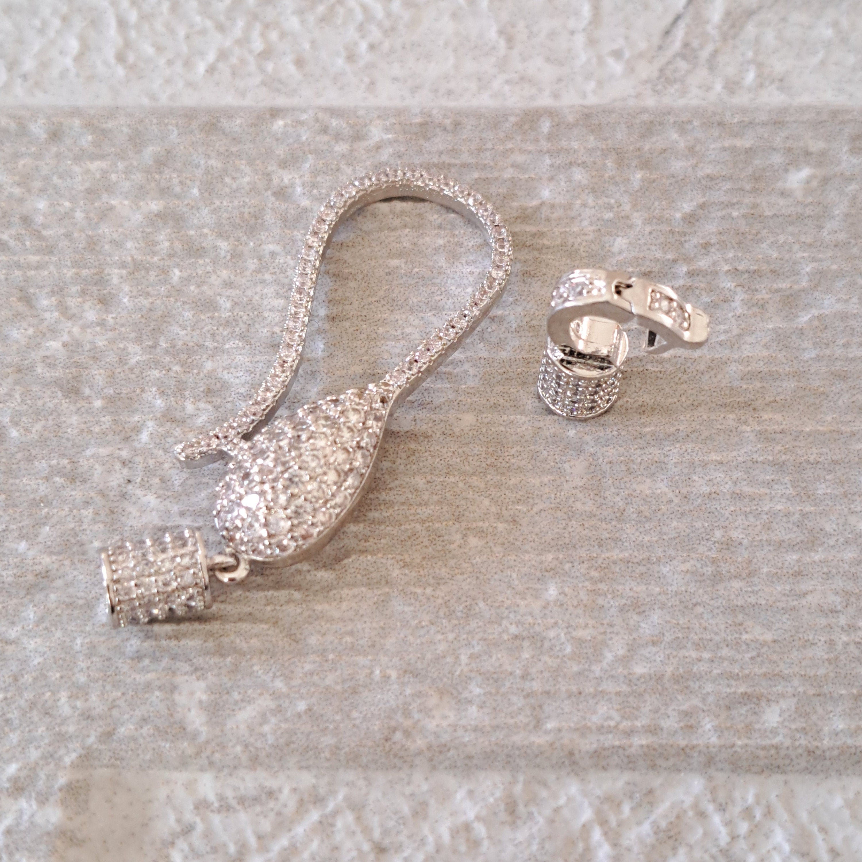 Silver Crystal DIY Handmade Jewellery Making Hook Clasp