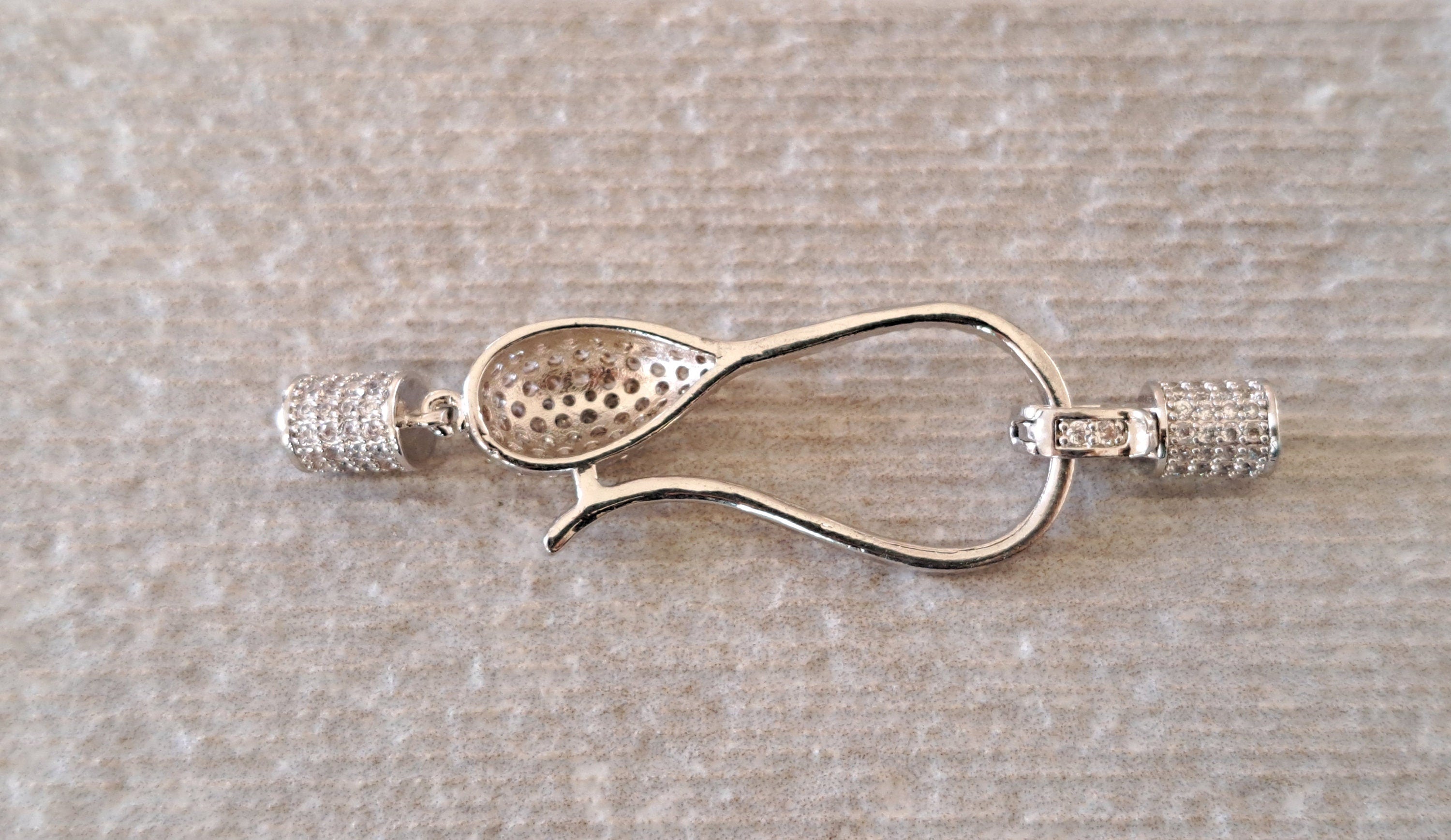 Silver Crystal DIY Handmade Jewellery Making Hook Clasp
