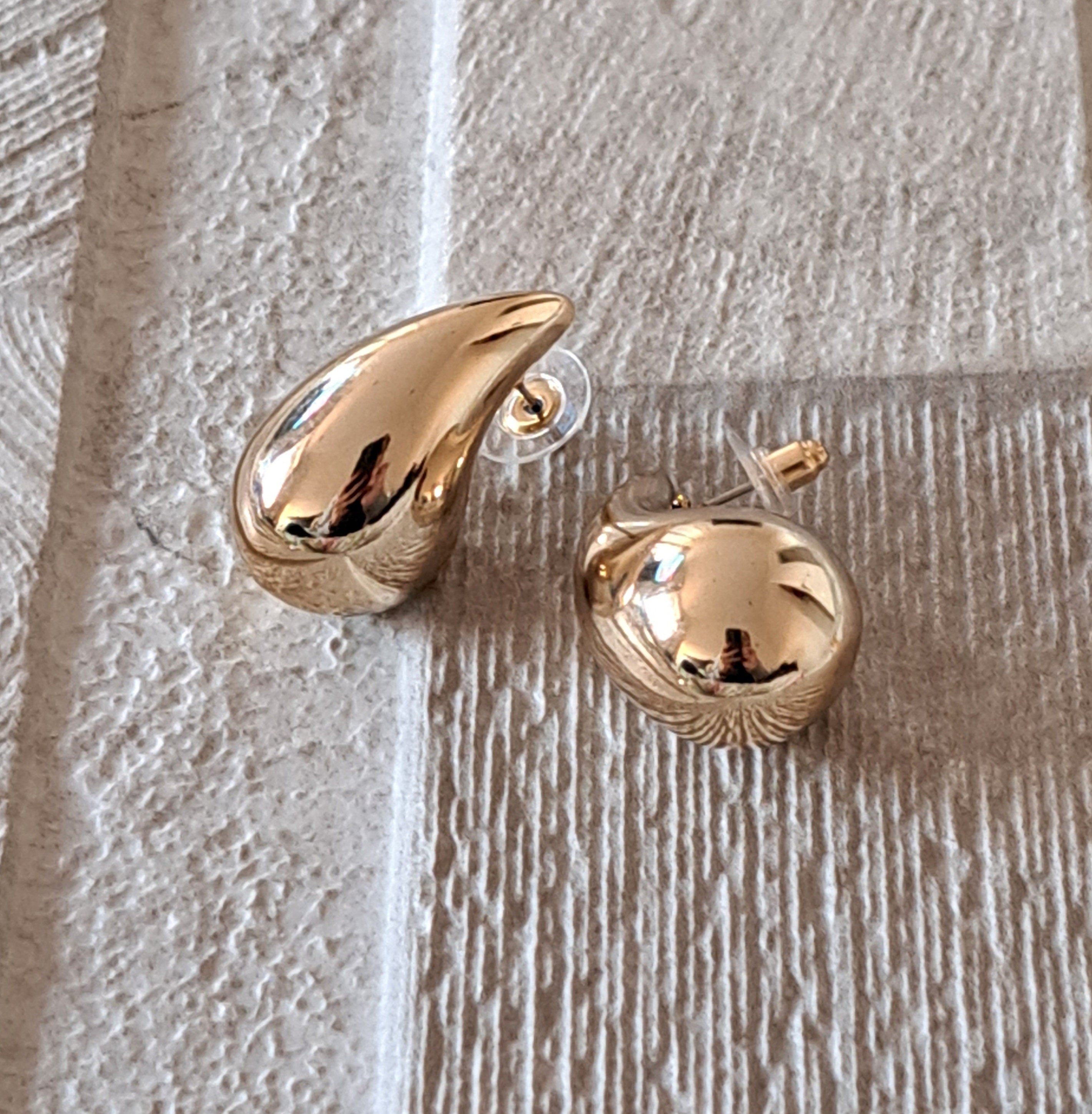 Gold Water Drop Necklace Teardrop Earrings Jewellery Set