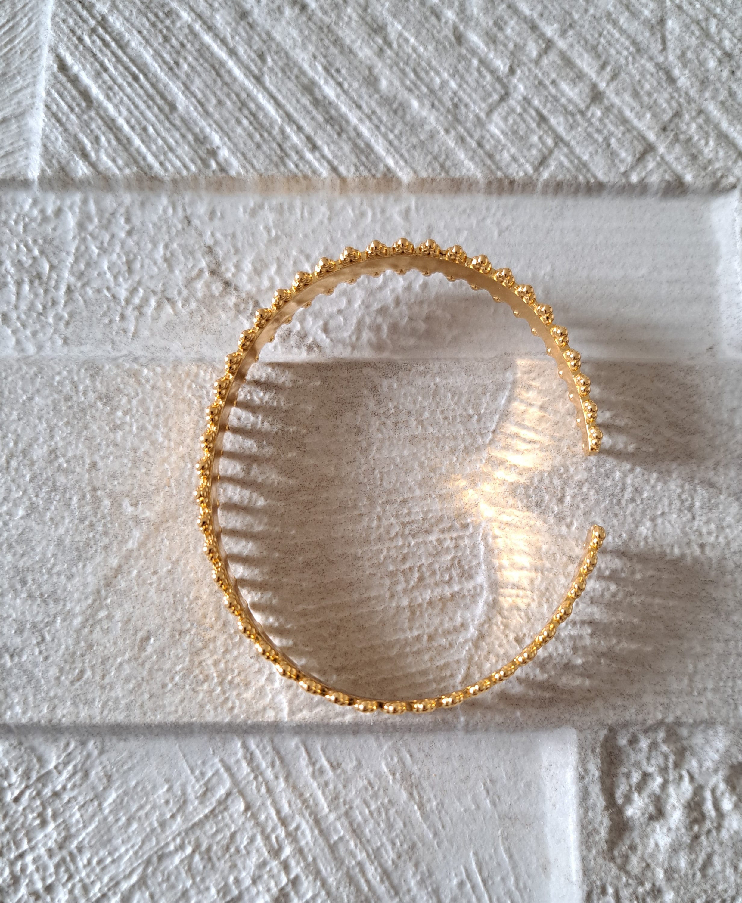 Gold Spike Open Cuff Wrist Bangle