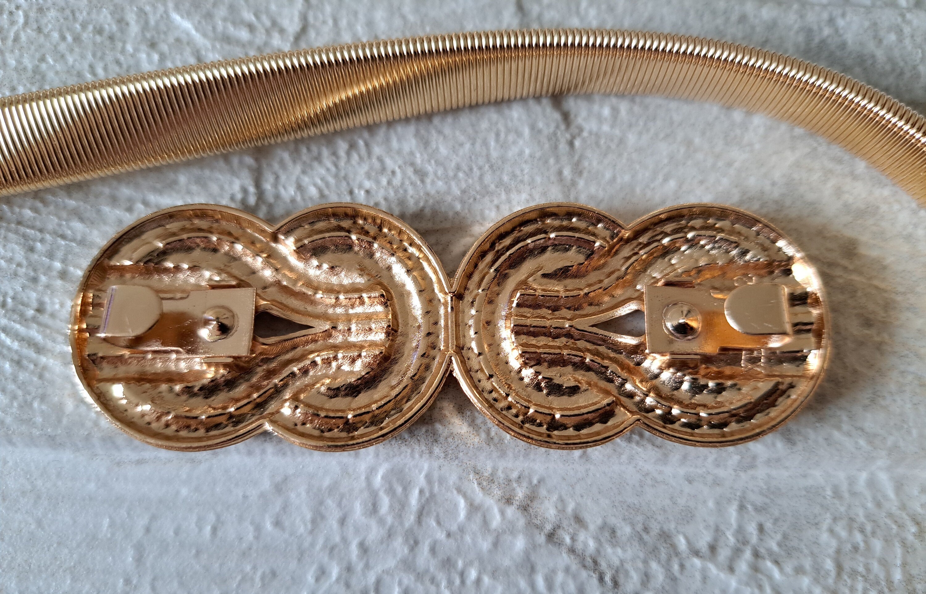 Gold Skinny Thin Dress Belt with Textured Knot Buckle