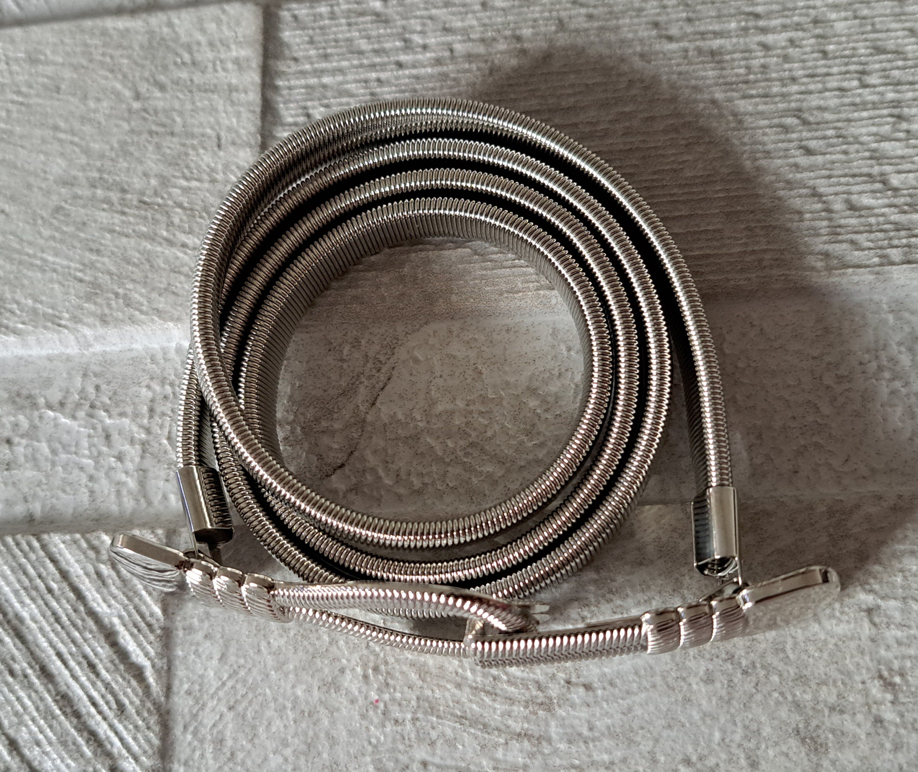 Silver Skinny Stretch Loop Hook Knot Shirt Dress Coat Belt