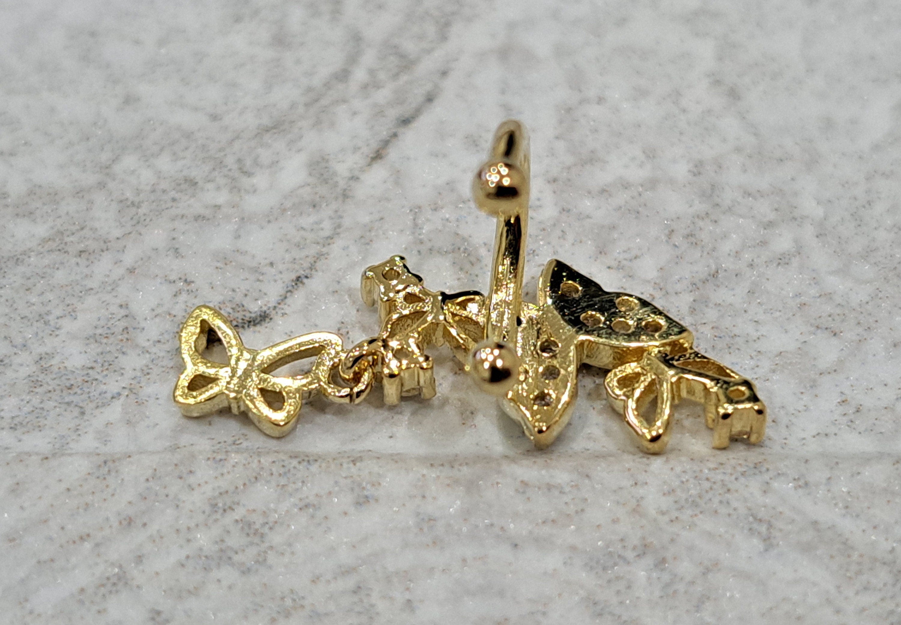 Gold Swarovski Crystal Butterfly Ear Cuff Earring