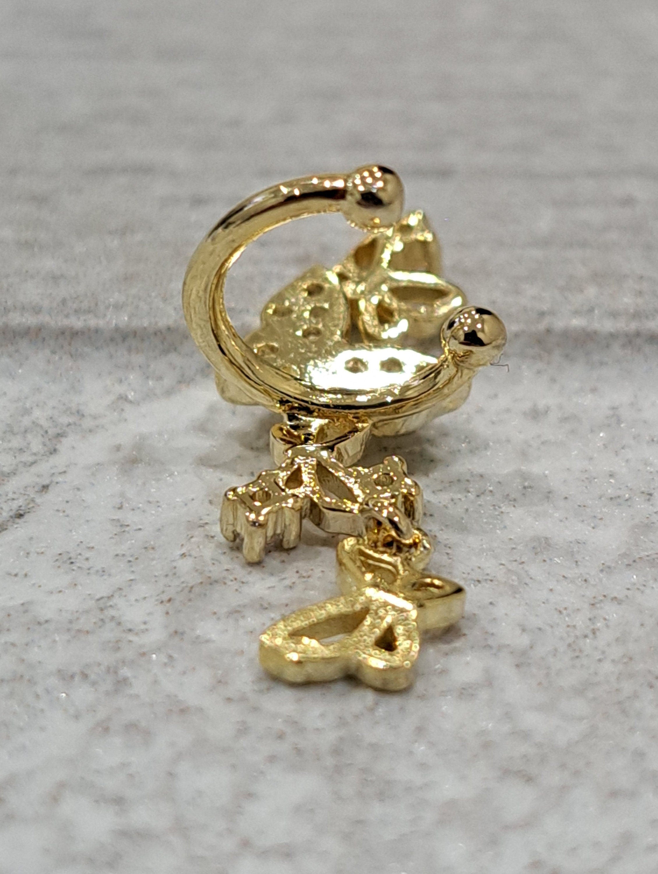 Gold Swarovski Crystal Butterfly Ear Cuff Earring