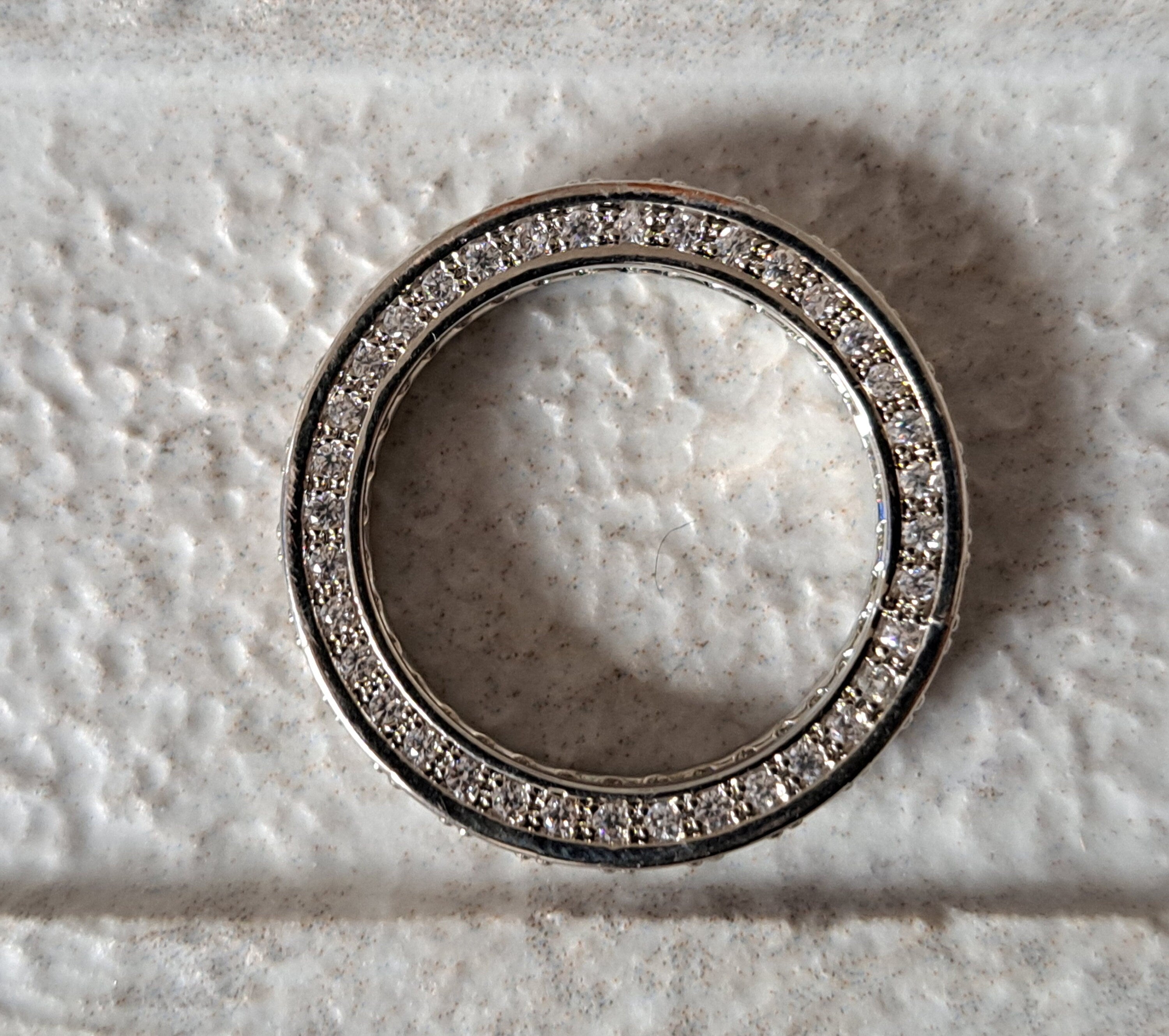 Silver Round Swarovski Crystal Eternity Engagement Ring