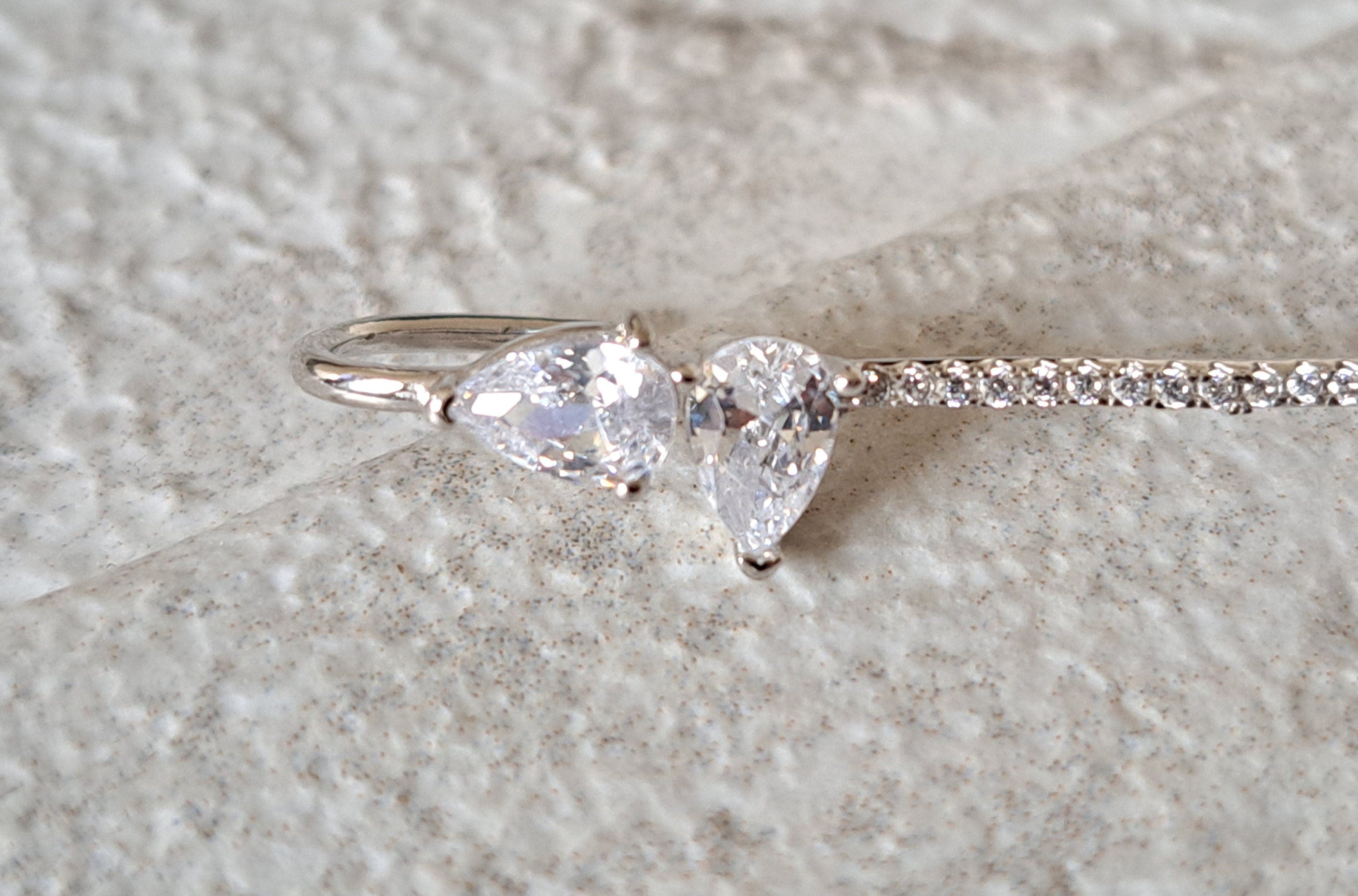 Long 925 Silver Swarovski Crystal Slide on Ear Clip Earring