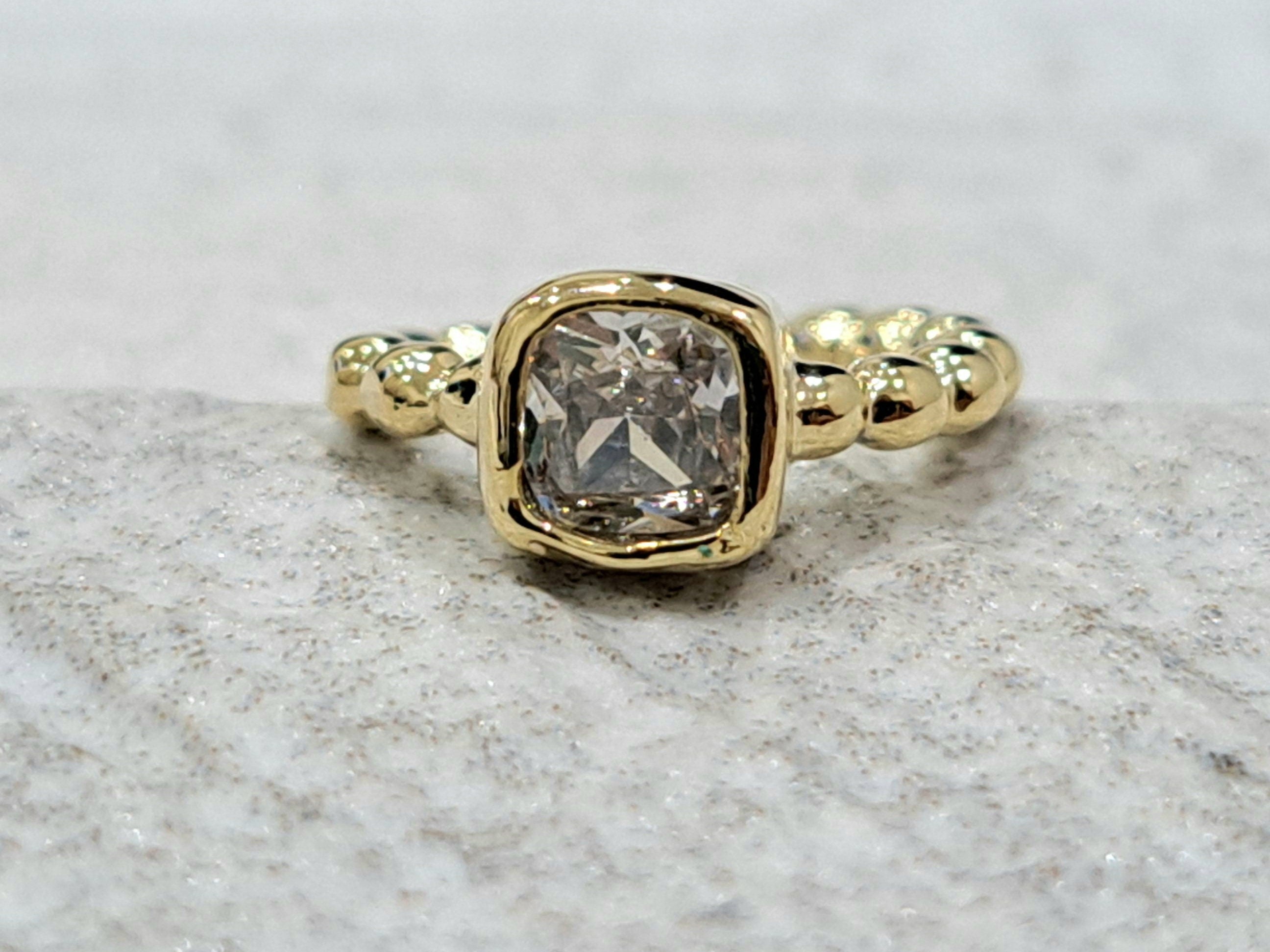 Small Gold Plated Square Swarovski Crystal Slide on Ear Cuff