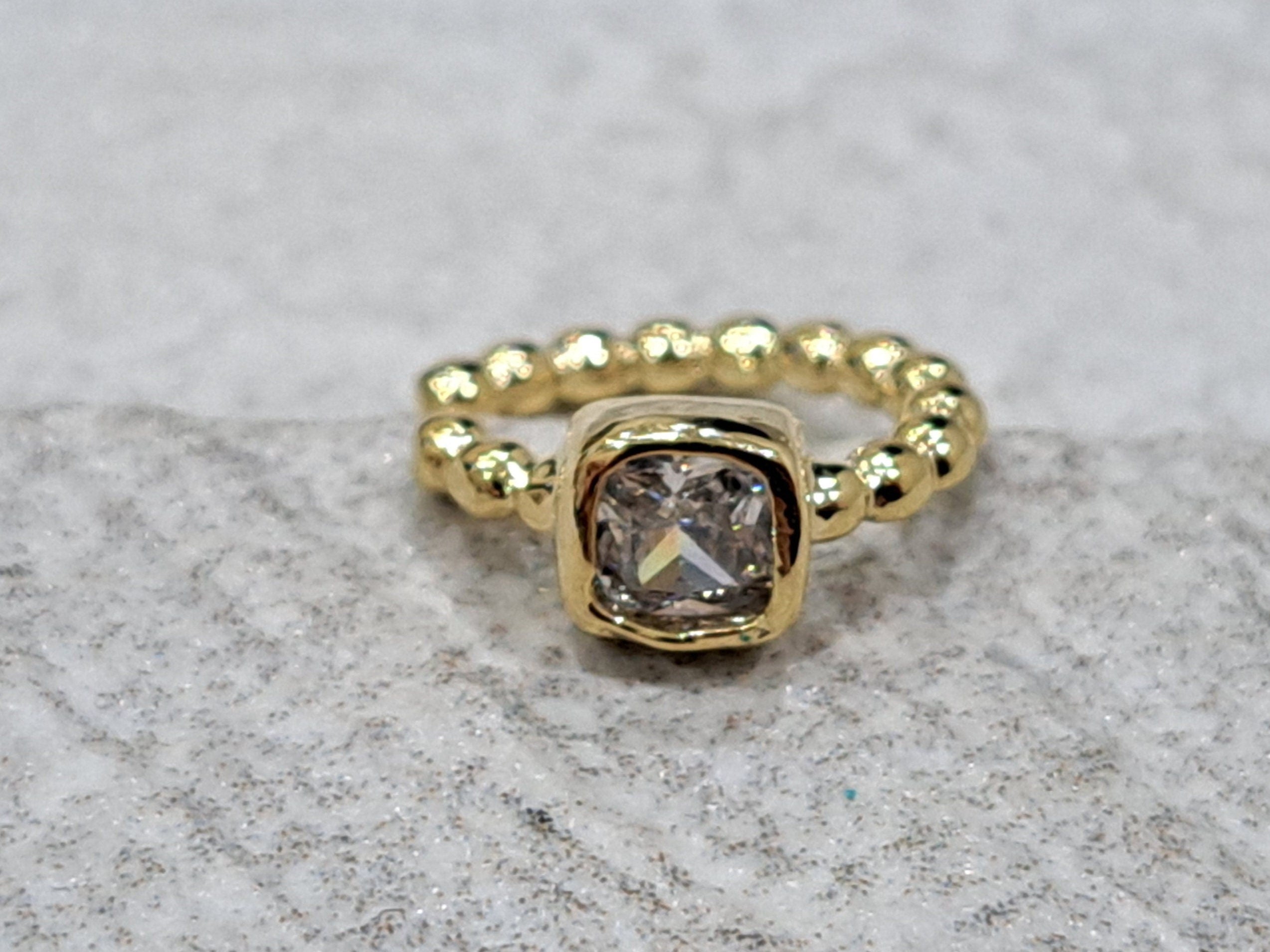 Small Gold Plated Square Swarovski Crystal Slide on Ear Cuff