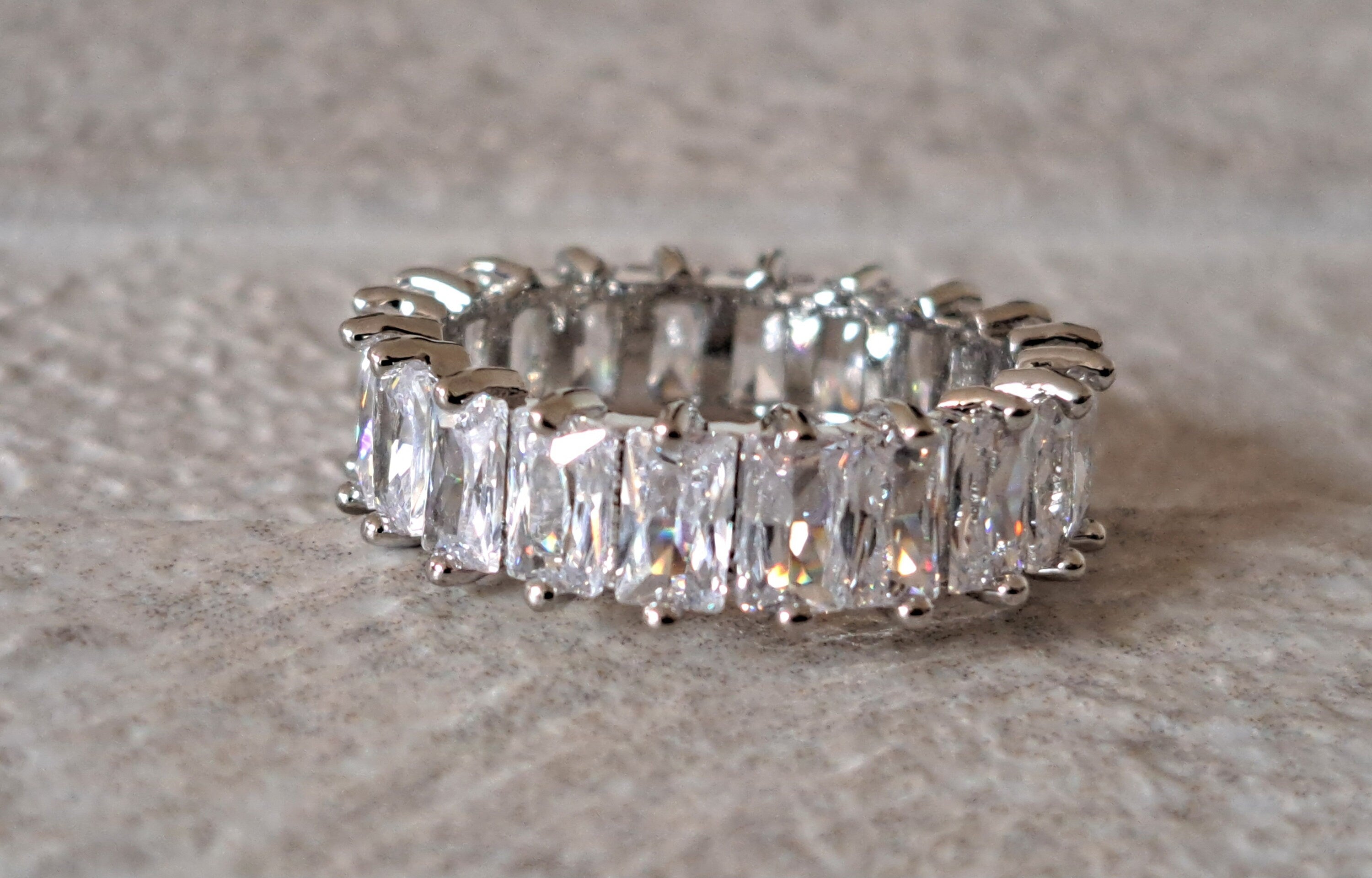 Silver All Round Swarovski Crystal Eternity ring