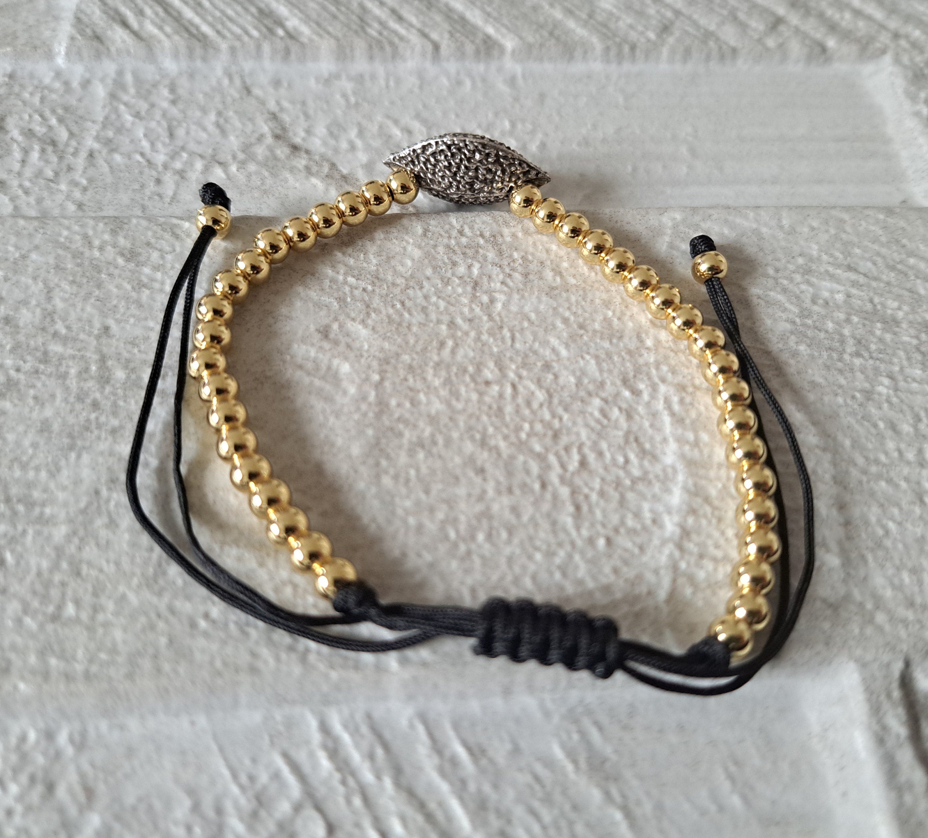 Gold Silver Swarovski Crystal Evil Eye Beaded Bracelet