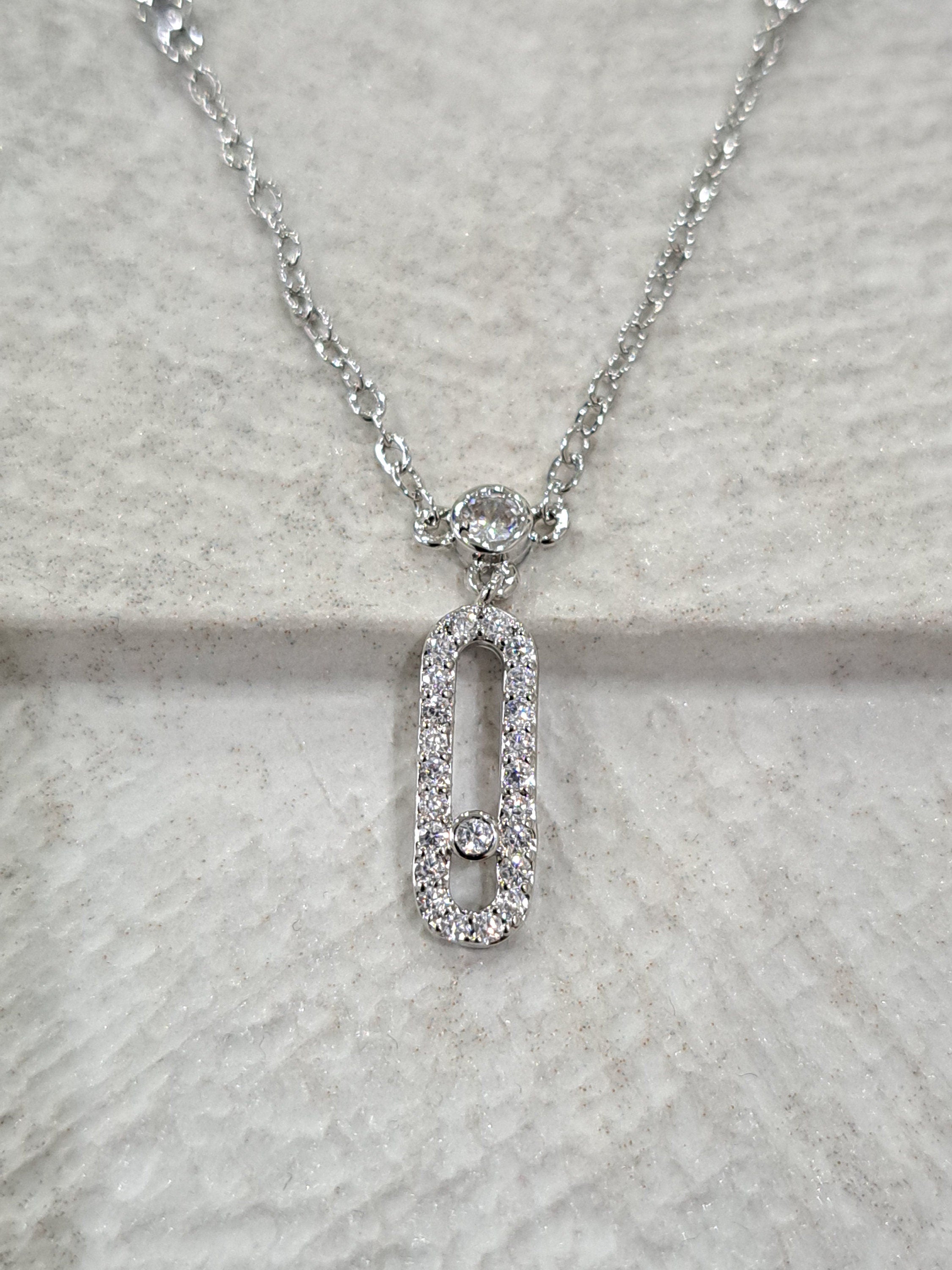 Silver Two Layer Swarovski Crystal Geometric Choker Necklace