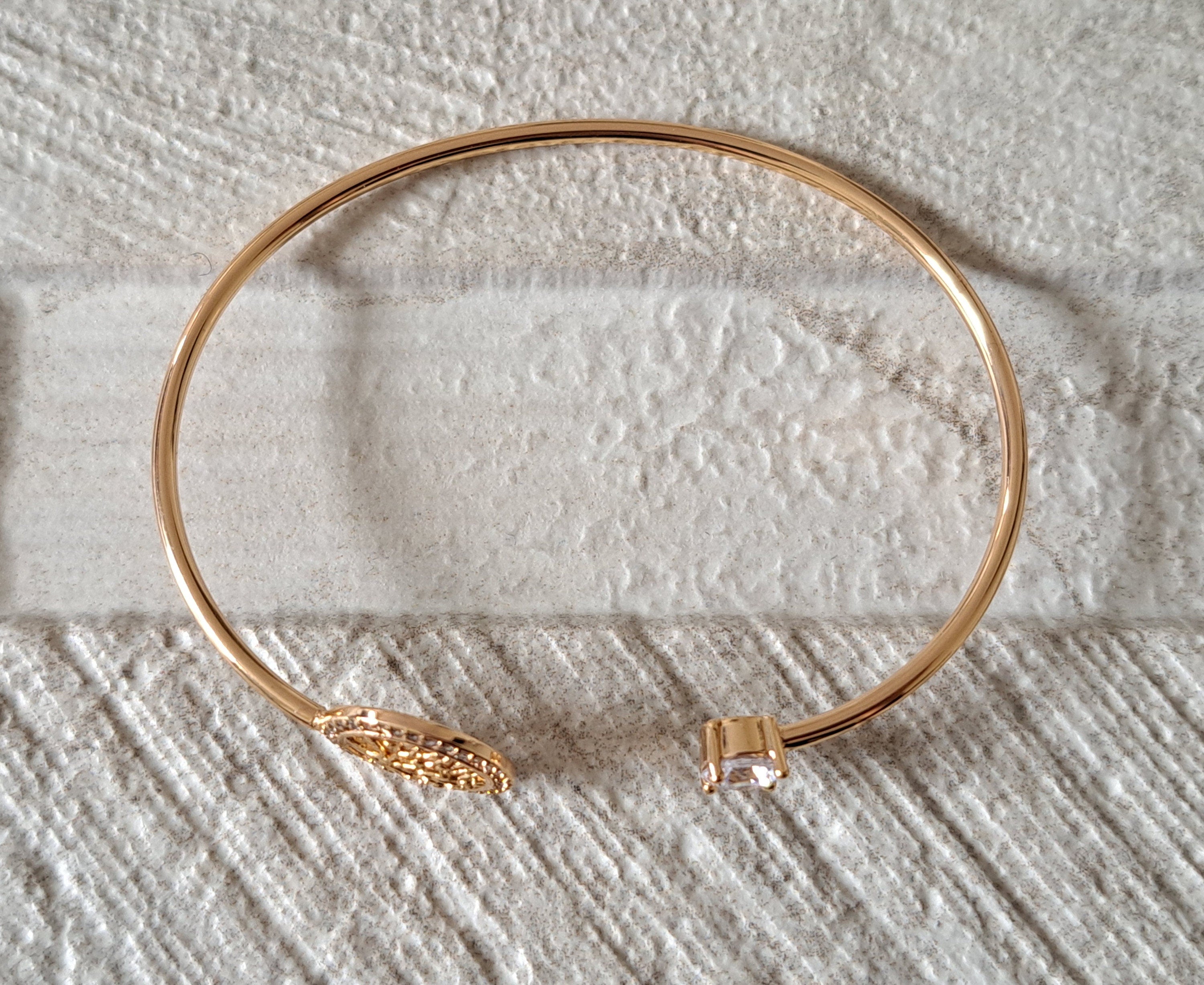 Gold Tree of Life Open Adjustable Cuff Bangle