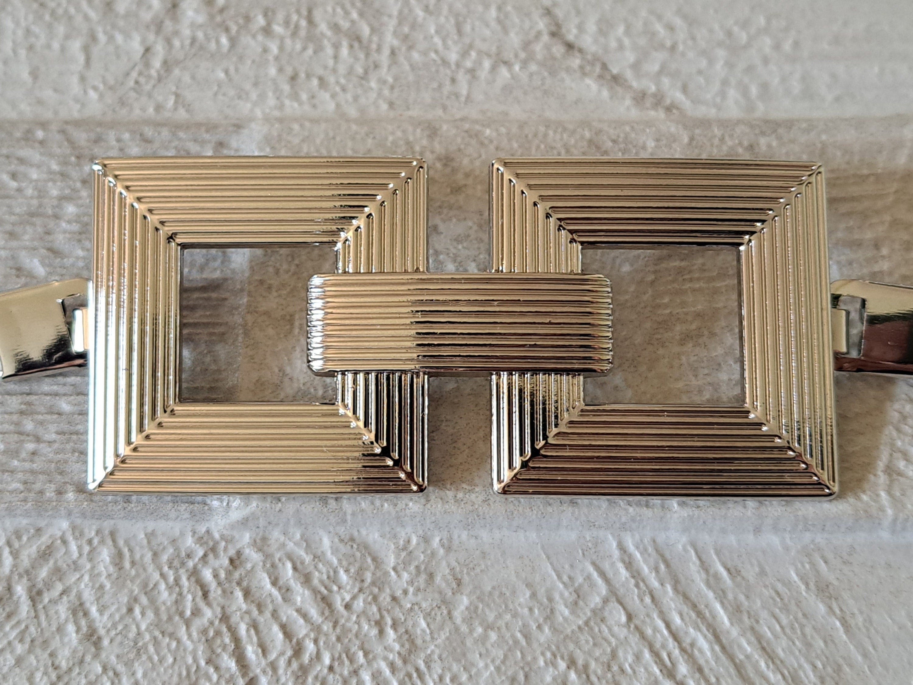 Silver Thin Stretch Dress Belt with Four Knot Buckle