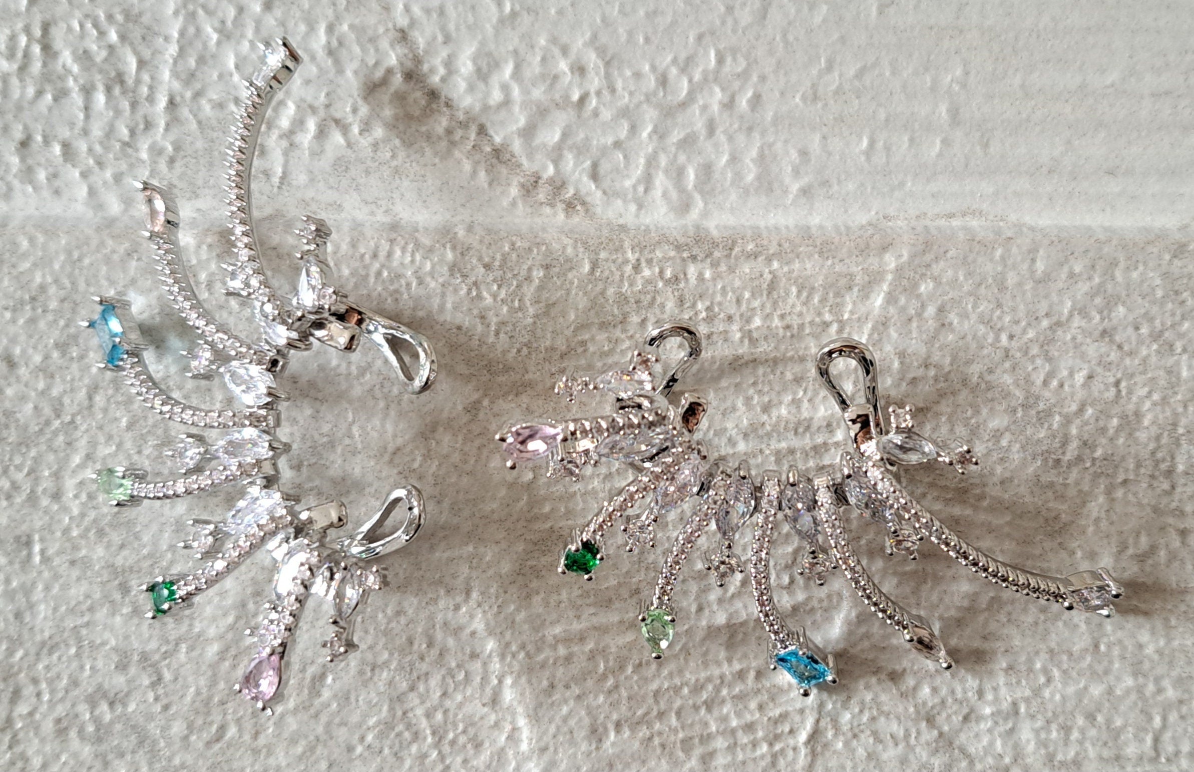 Large Ear Cuff Swarovski Wrap Climber Stud Earrings